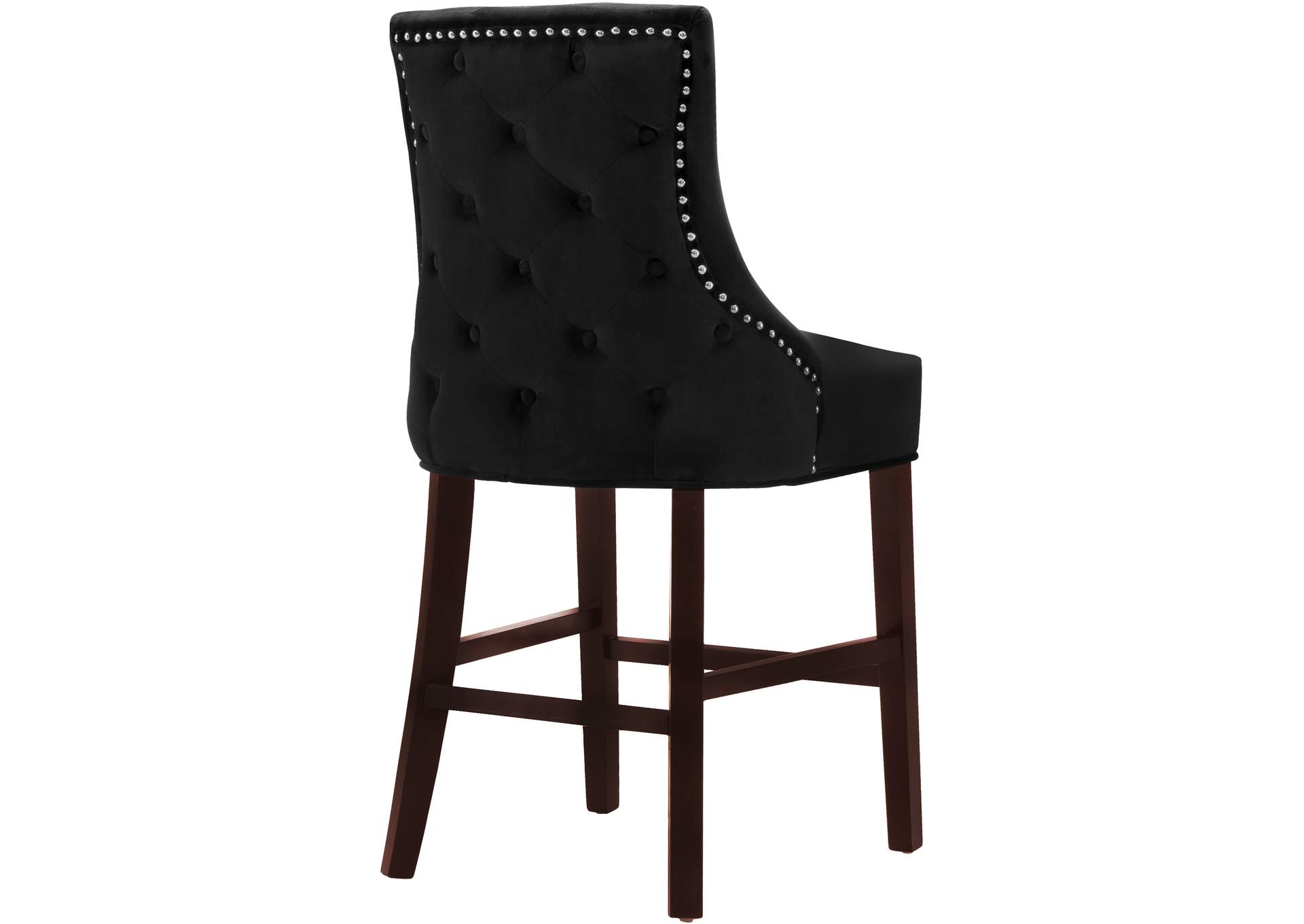 Hannah Black Velvet Stool Set of 2,Meridian Furniture