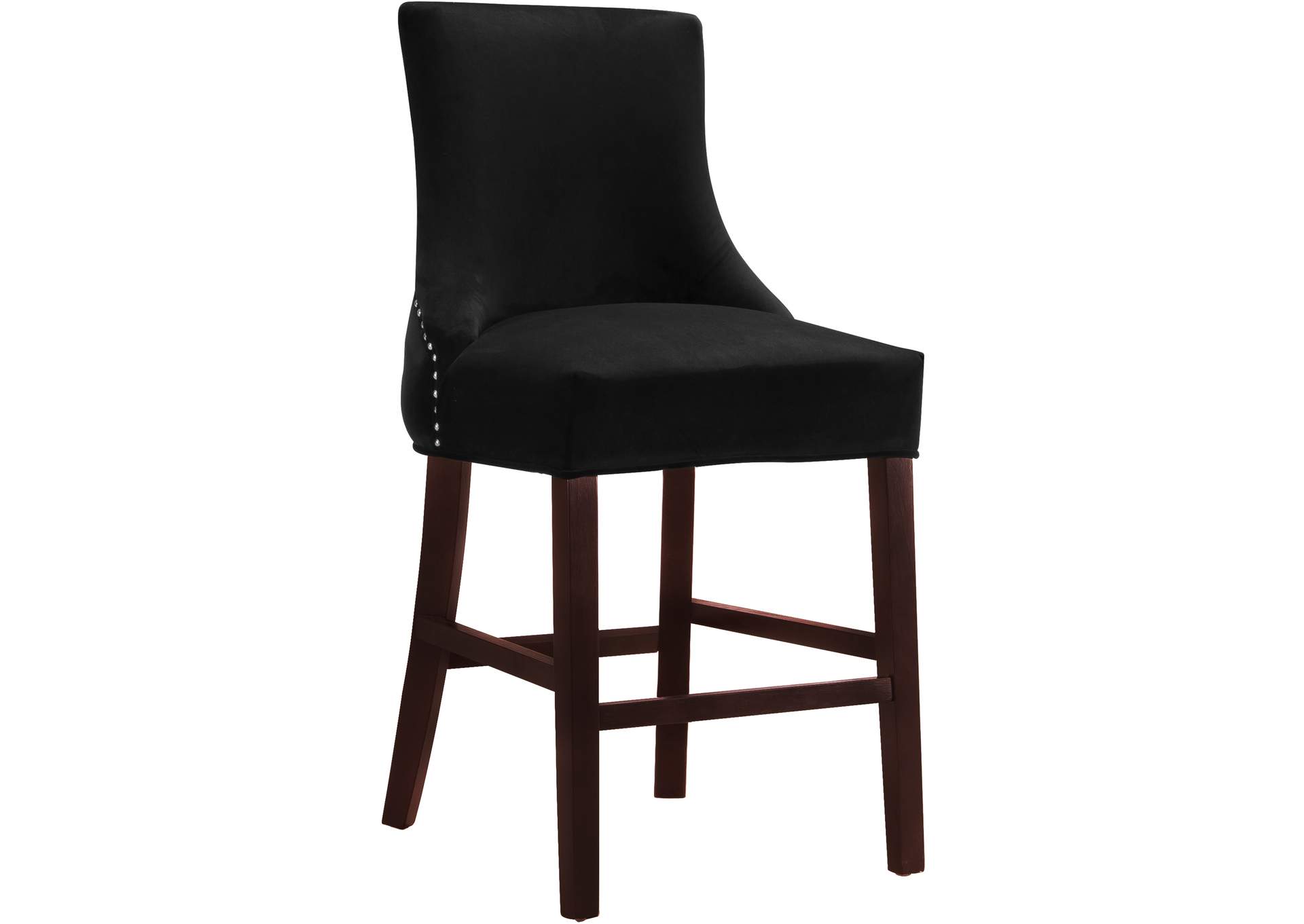 Hannah Black Velvet Stool Set of 2,Meridian Furniture