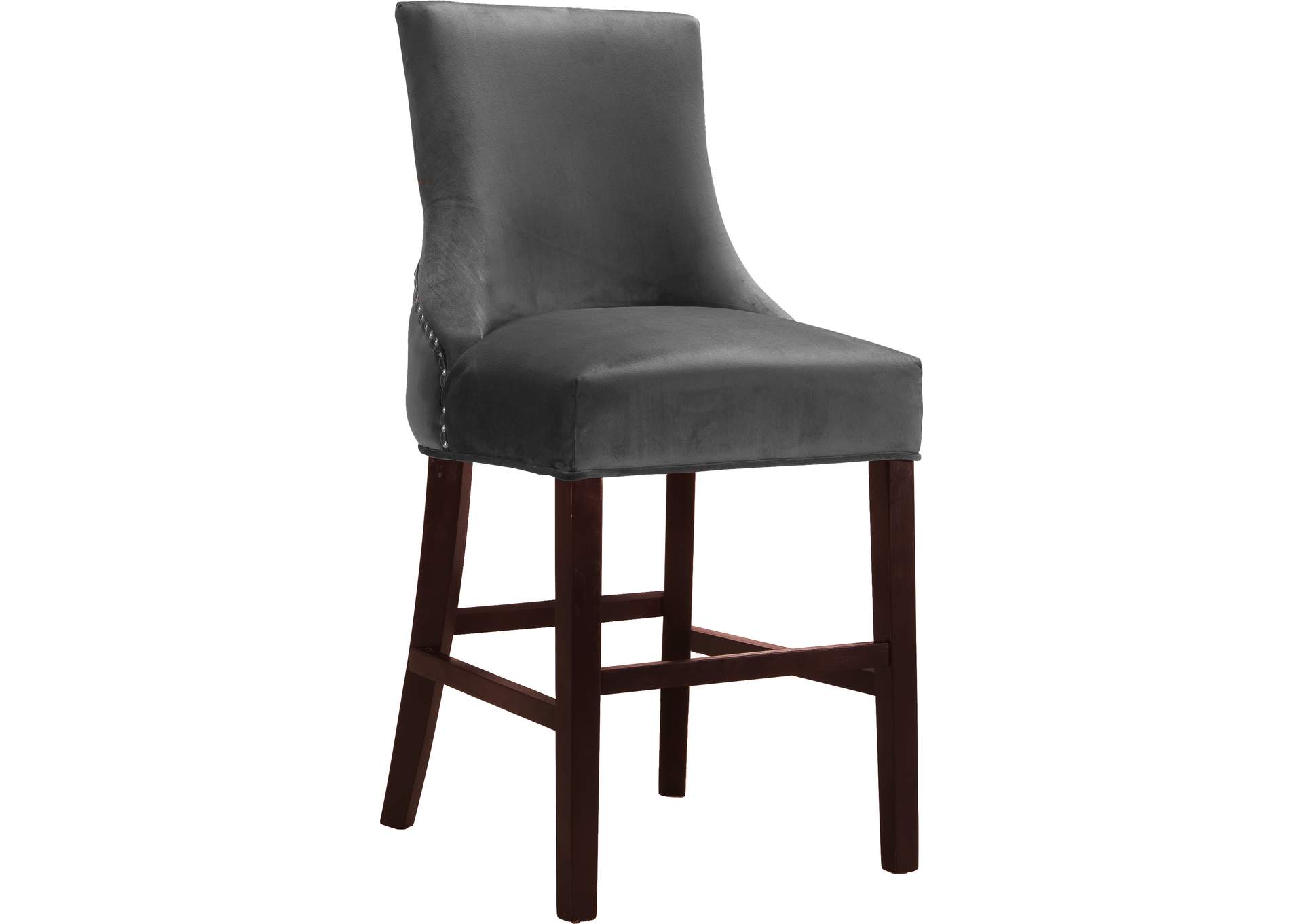 Hannah Grey Velvet Stool Set of 2,Meridian Furniture