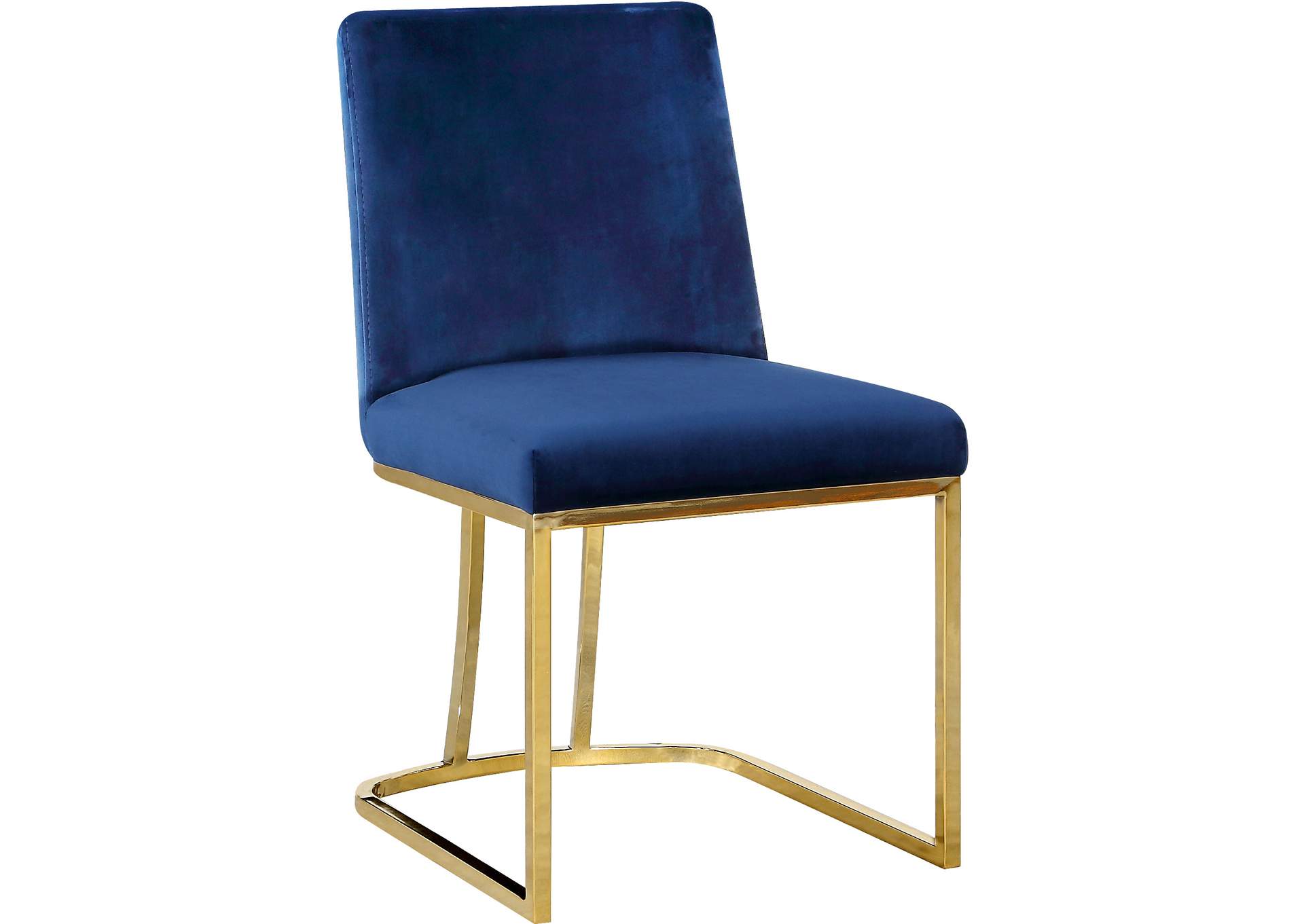 Heidi Navy Velvet Dining Chair Set of 2,Meridian Furniture