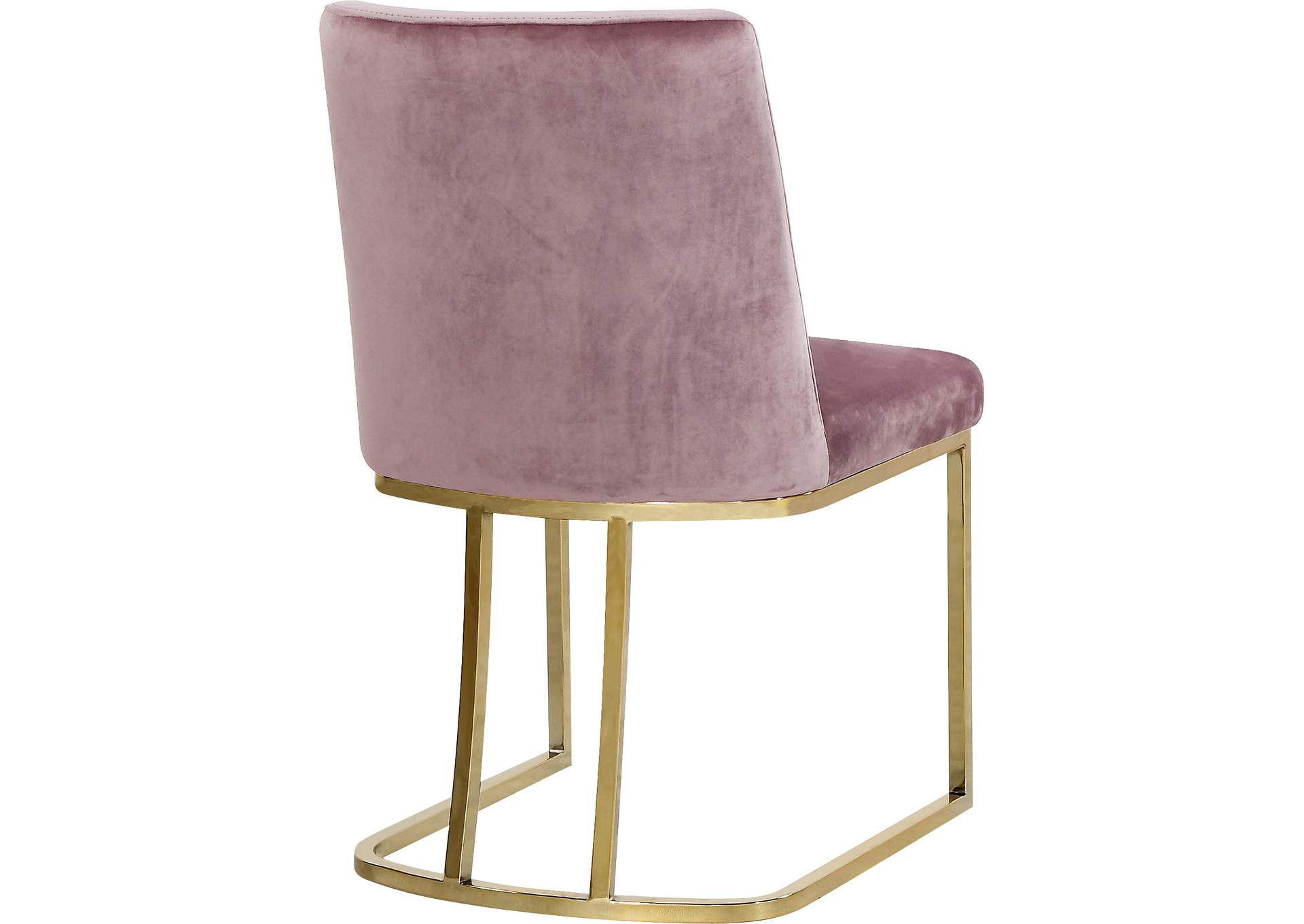 Heidi Pink Velvet Dining Chair Set of 2,Meridian Furniture