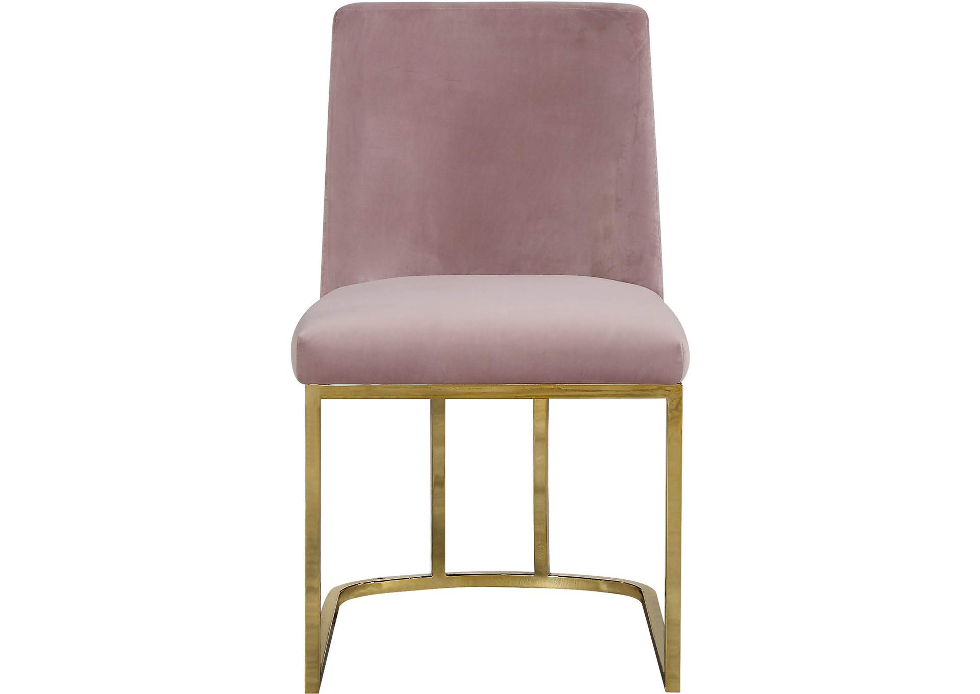 Heidi Pink Velvet Dining Chair Set of 2,Meridian Furniture