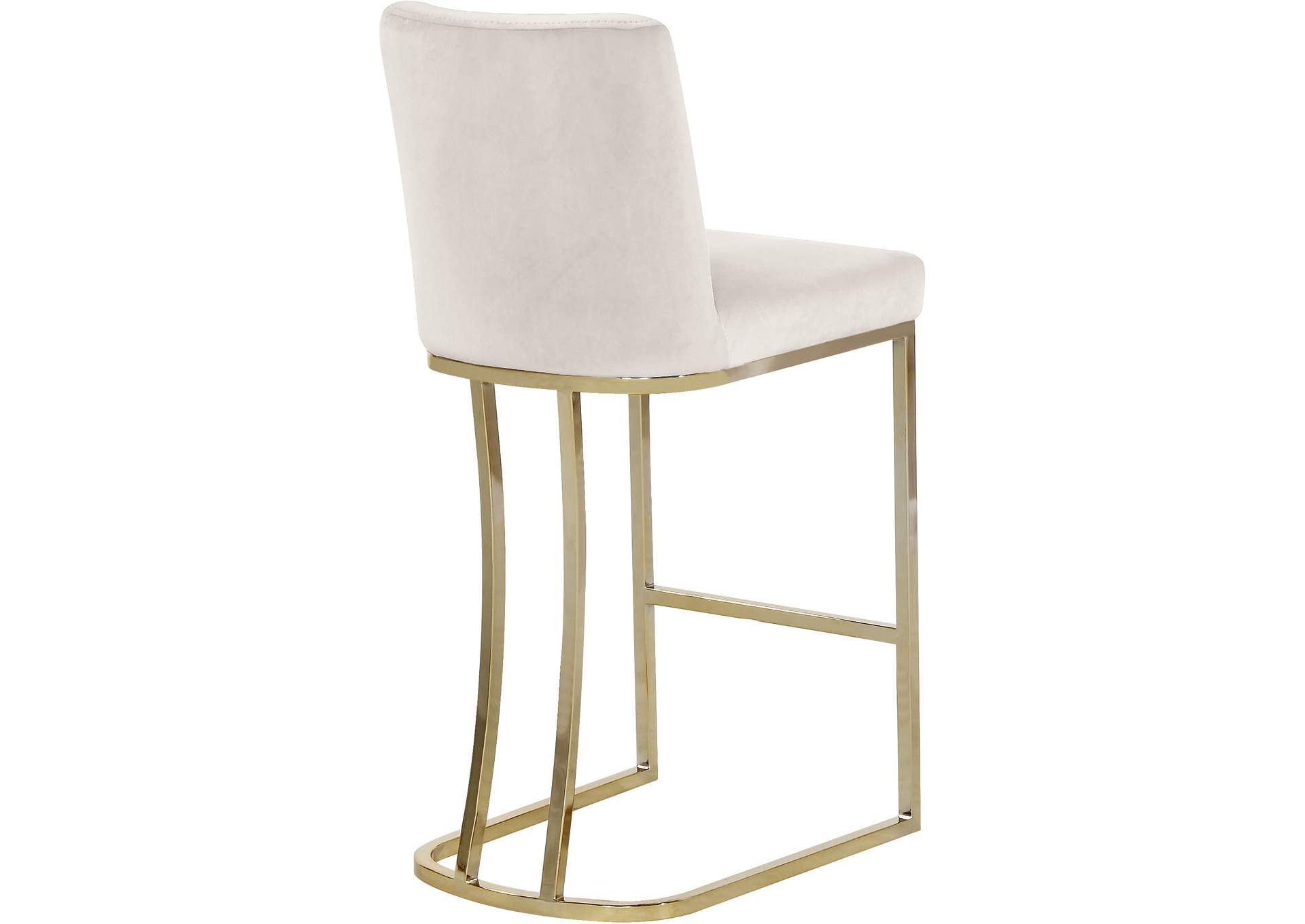 Heidi Cream Velvet Stool,Meridian Furniture