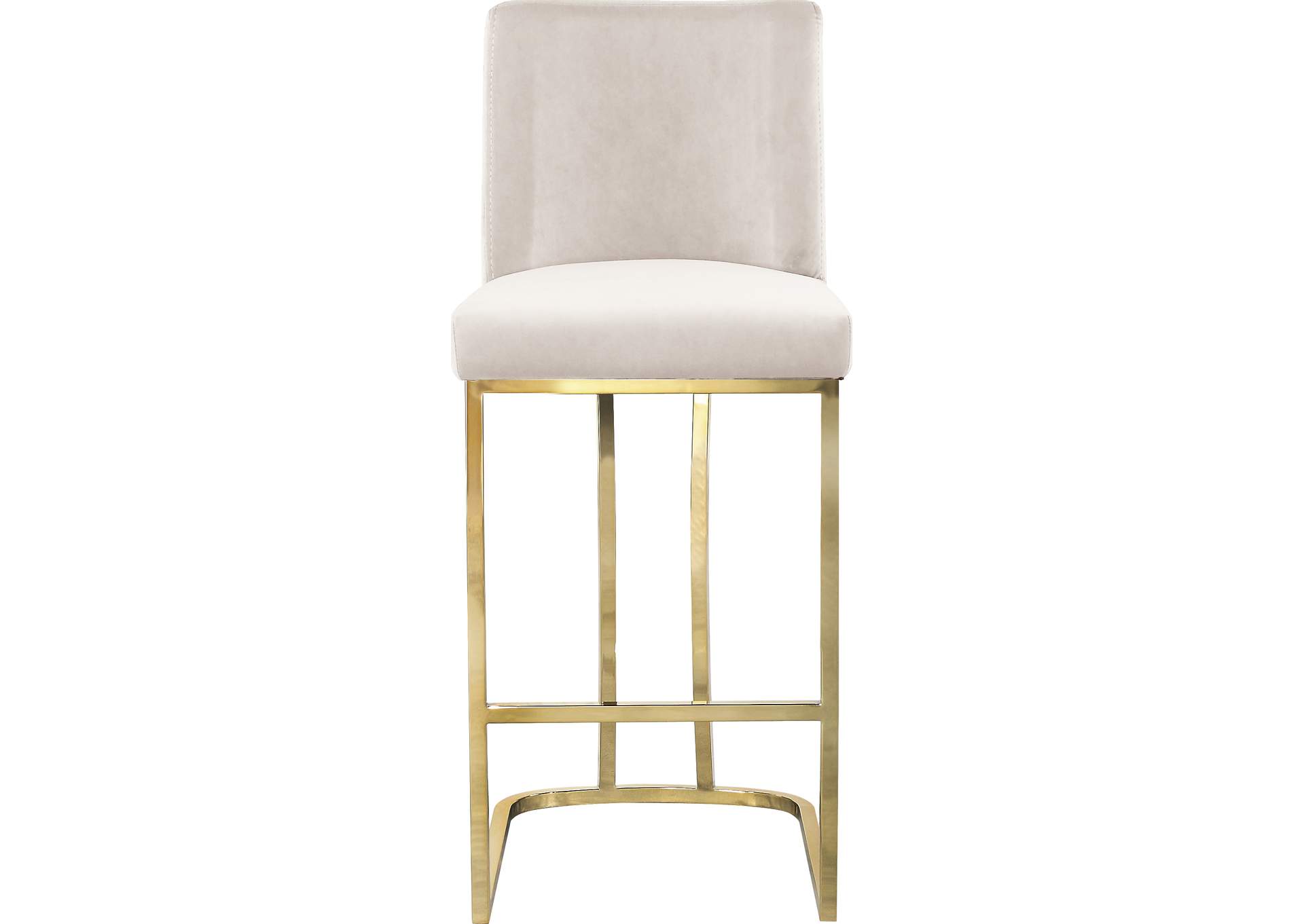 Heidi Cream Velvet Stool,Meridian Furniture