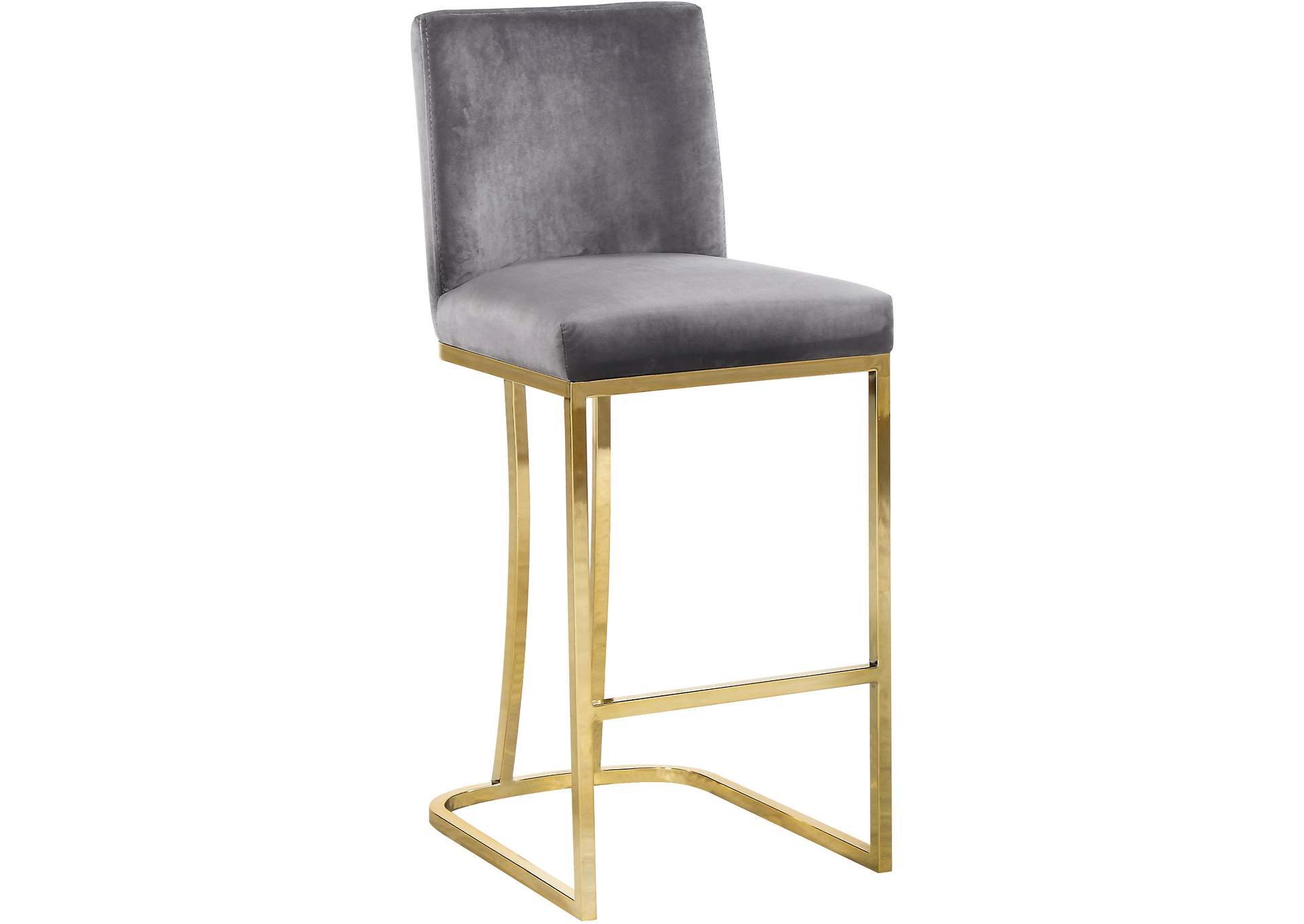 Heidi Grey Velvet Stool,Meridian Furniture