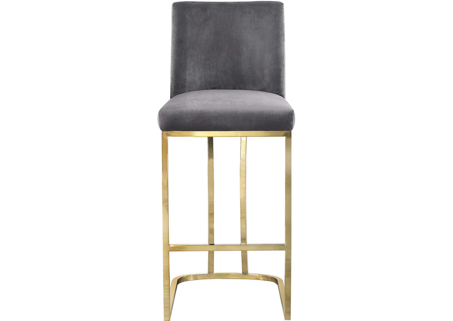 Heidi Grey Velvet Stool,Meridian Furniture