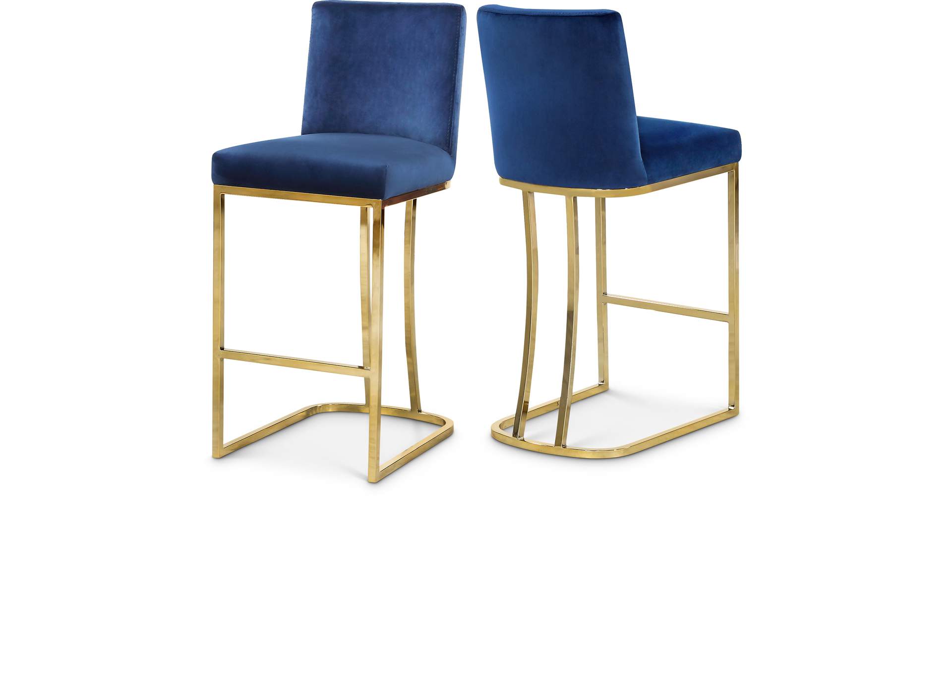 Heidi Navy Velvet Stool,Meridian Furniture