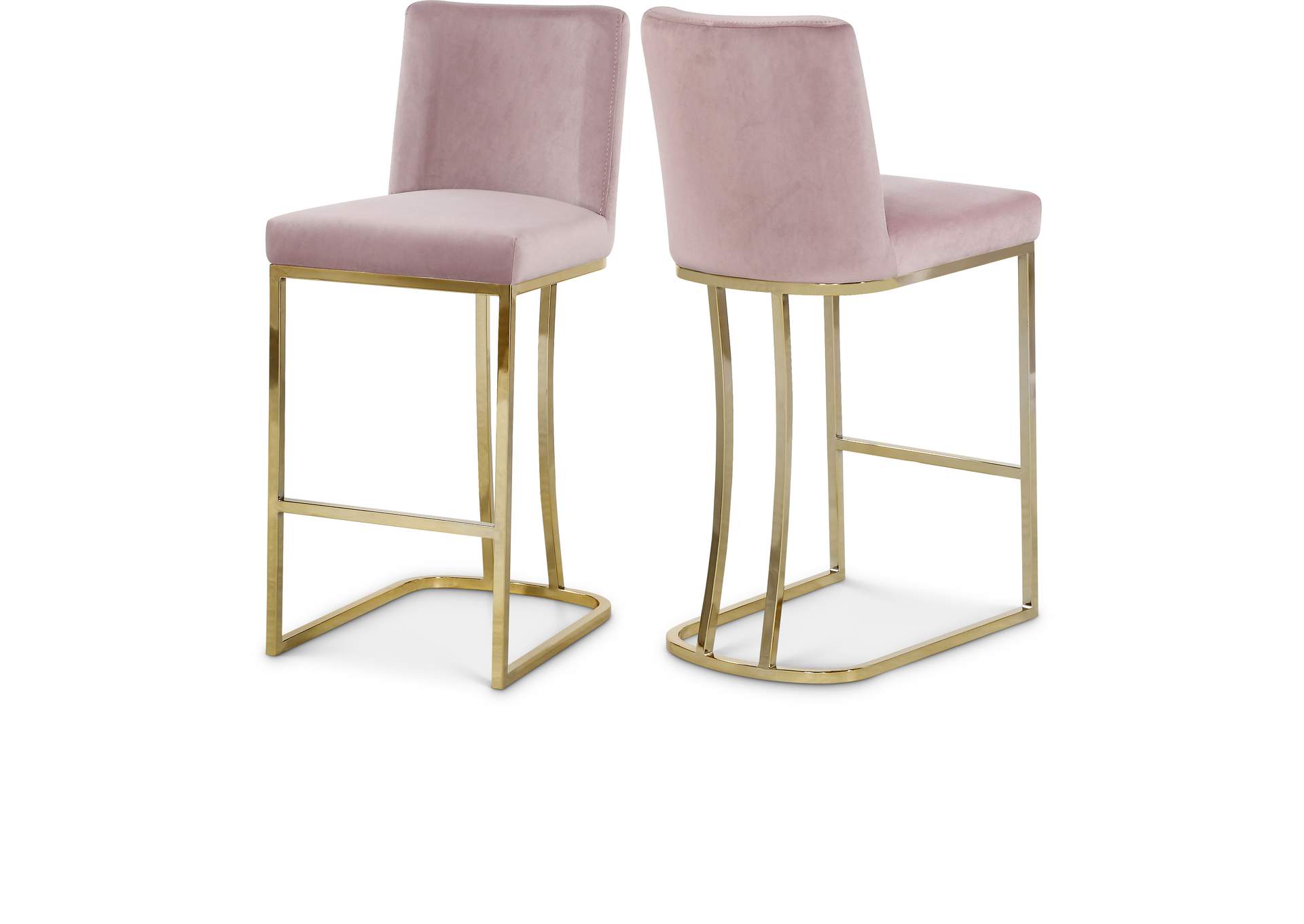 Heidi Pink Velvet Stool,Meridian Furniture