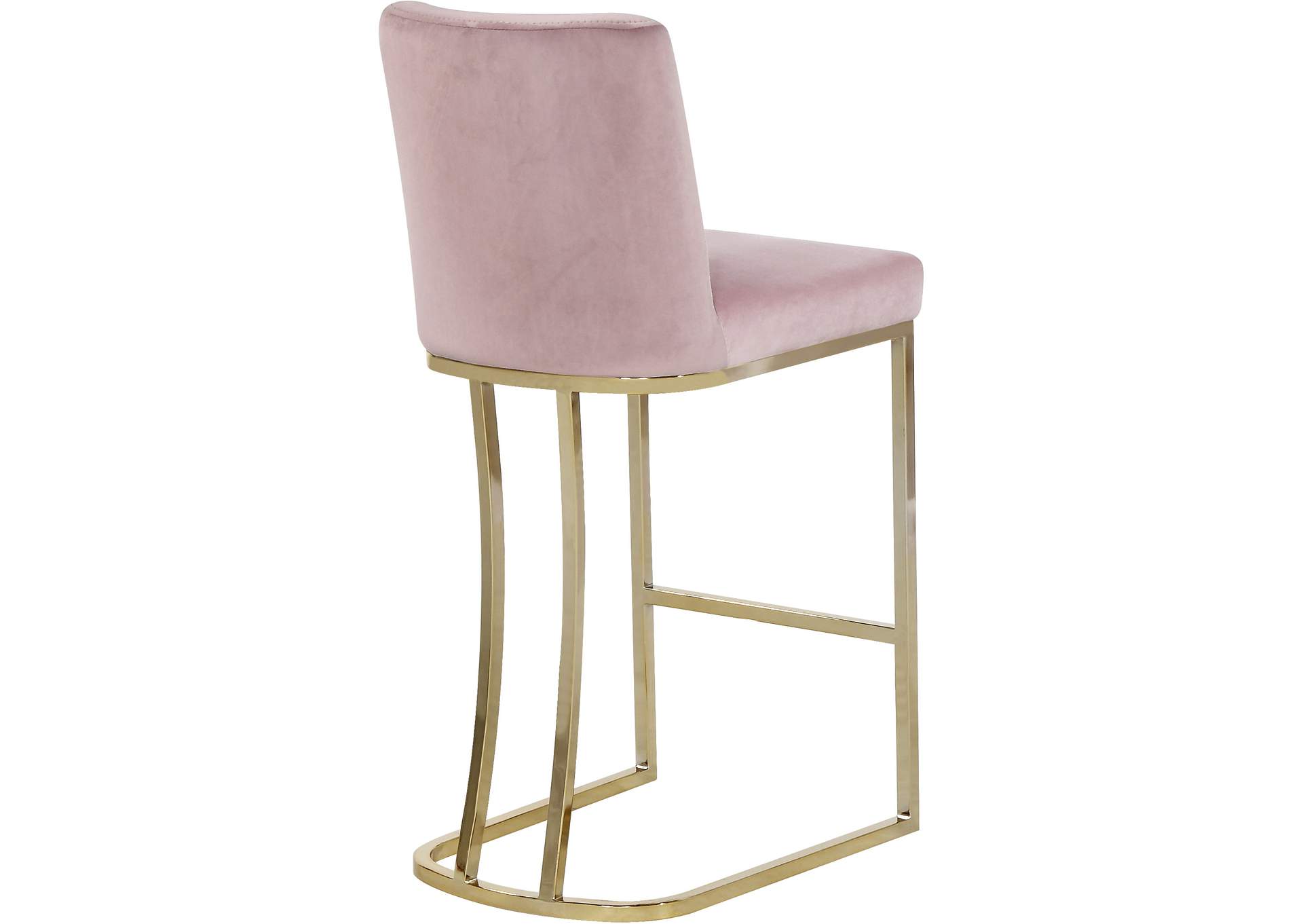 Heidi Pink Velvet Stool,Meridian Furniture