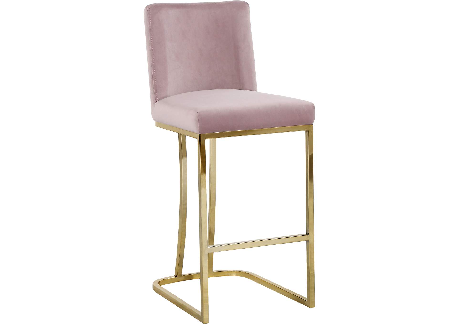 Heidi Pink Velvet Stool,Meridian Furniture