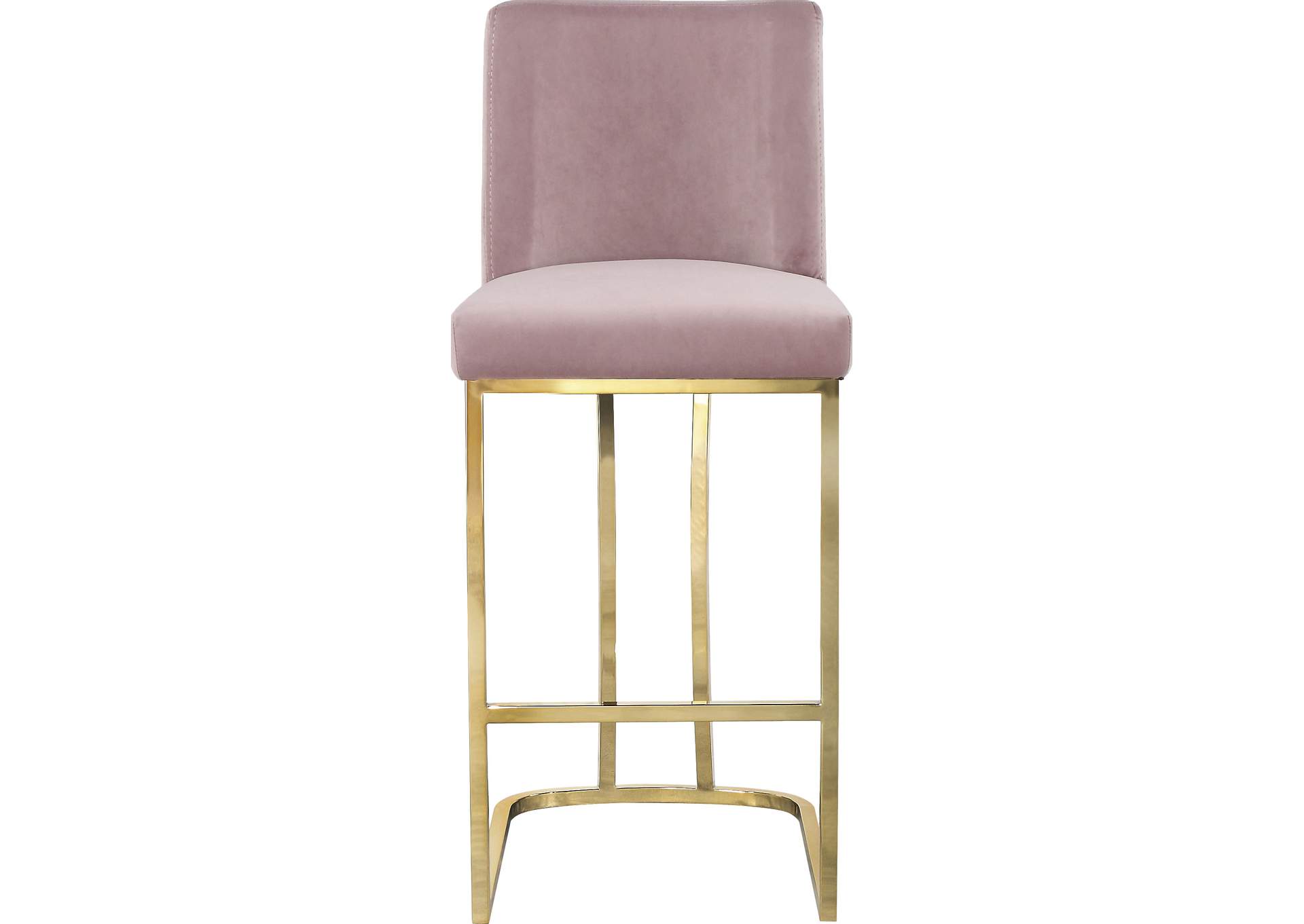 Heidi Pink Velvet Stool,Meridian Furniture