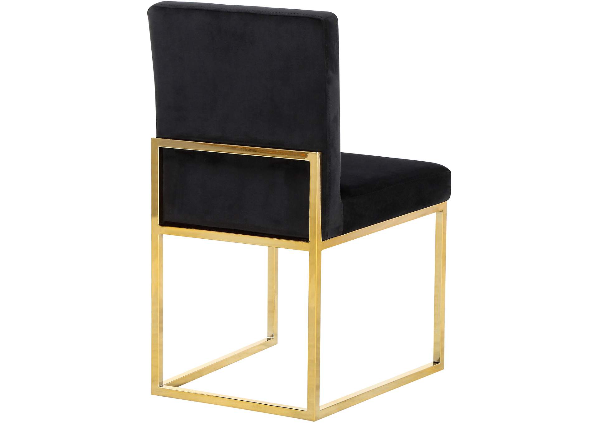 Giselle Black Velvet Dining Chair Set of 2,Meridian Furniture