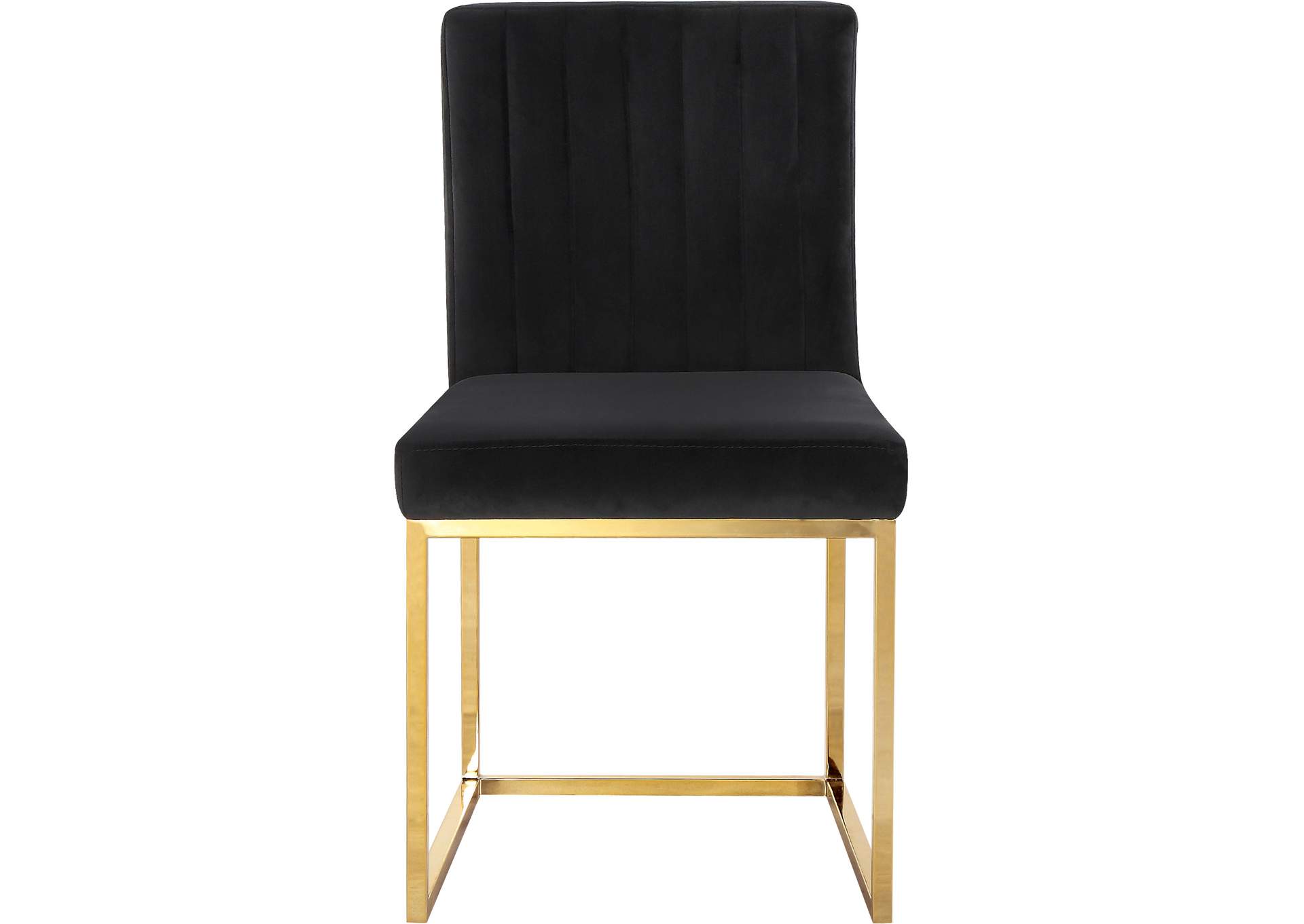 Giselle Black Velvet Dining Chair Set of 2,Meridian Furniture