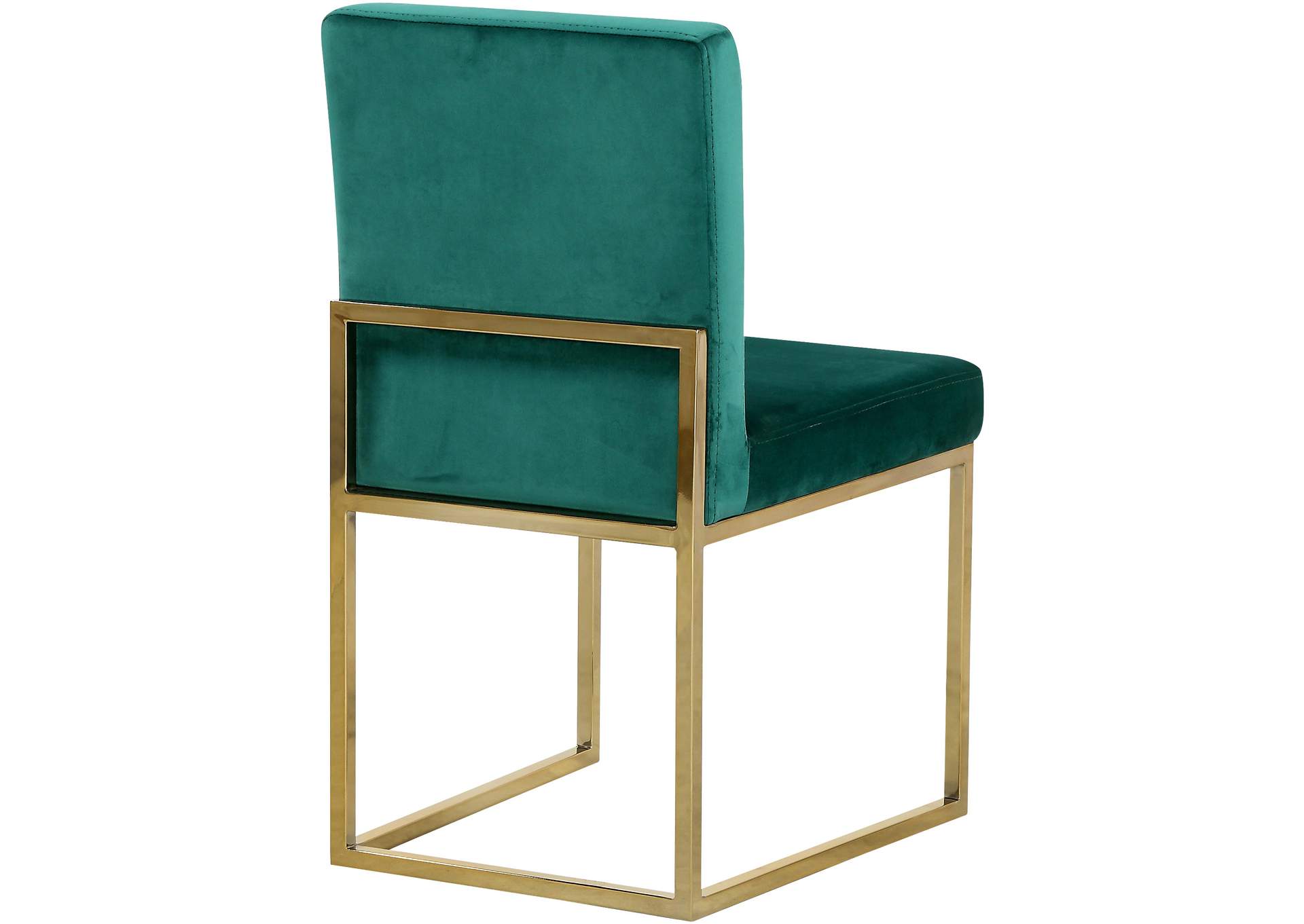 Giselle Green Velvet Dining Chair Set of 2,Meridian Furniture