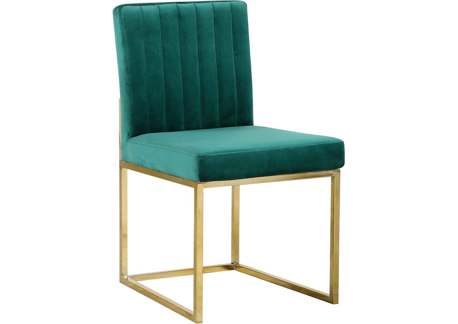 Giselle Green Velvet Dining Chair Set of 2,Meridian Furniture