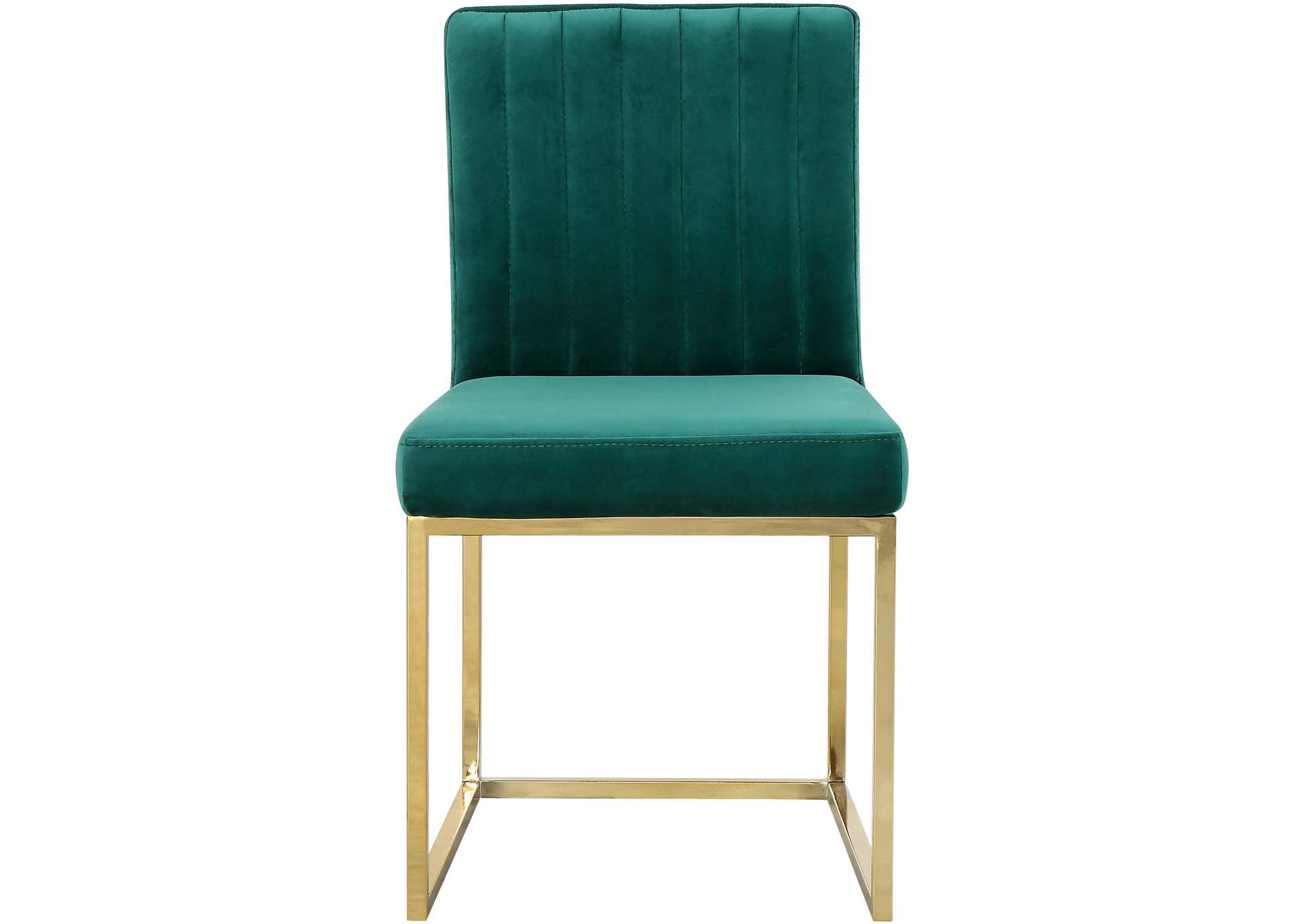 Giselle Green Velvet Dining Chair Set of 2,Meridian Furniture