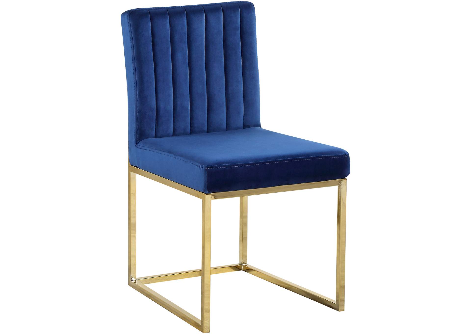 Giselle Navy Velvet Dining Chair Set of 2,Meridian Furniture