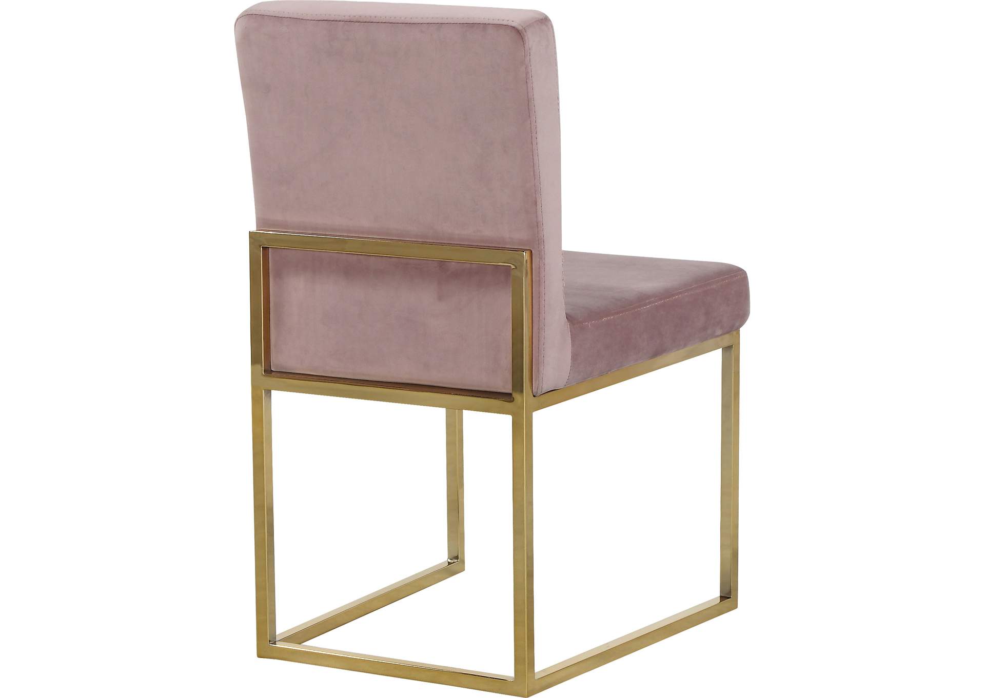 Giselle Pink Velvet Dining Chair Set of 2,Meridian Furniture