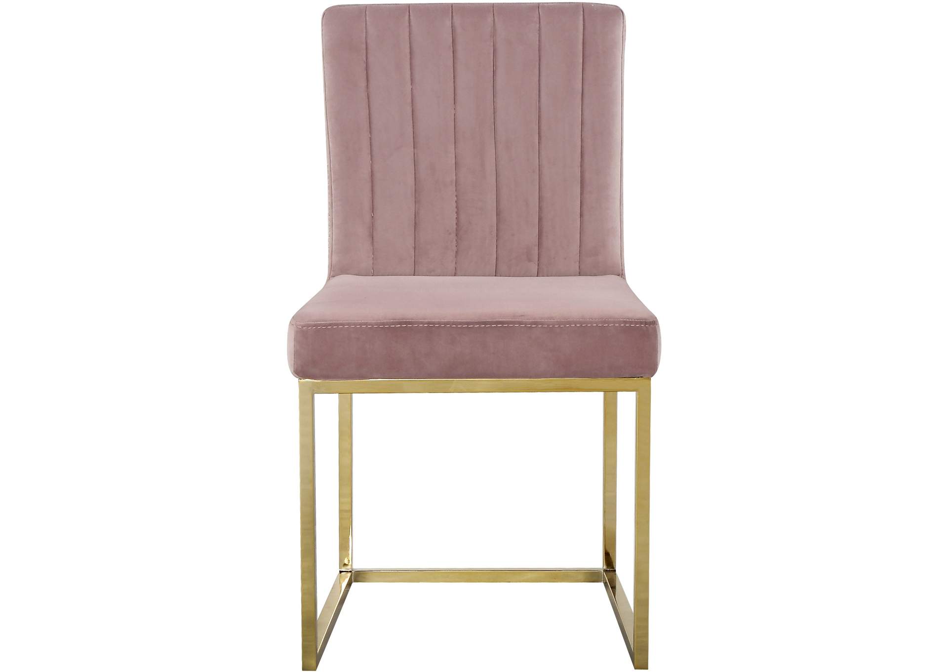 Giselle Pink Velvet Dining Chair Set of 2,Meridian Furniture