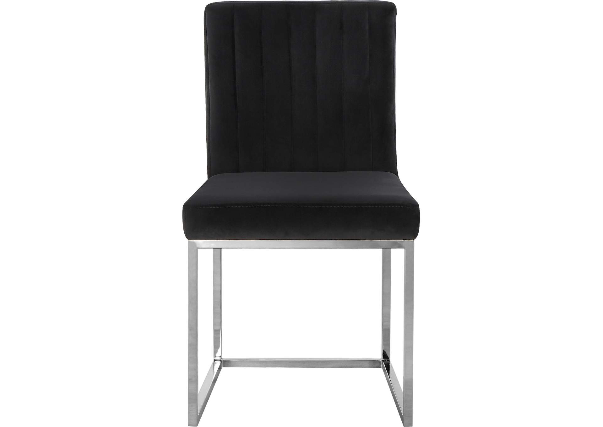 Giselle Black Velvet Dining Chair Set of 2,Meridian Furniture