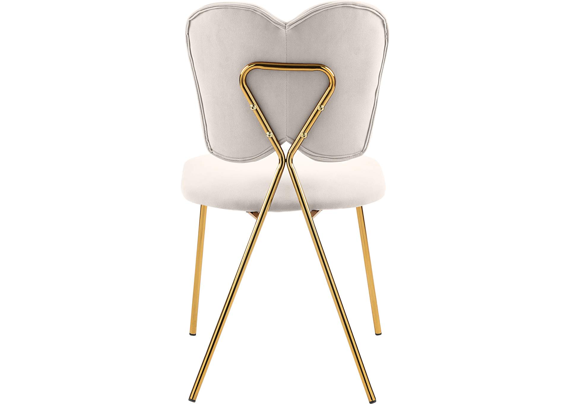 Angel Cream Velvet Dining Chair Set of 2,Meridian Furniture