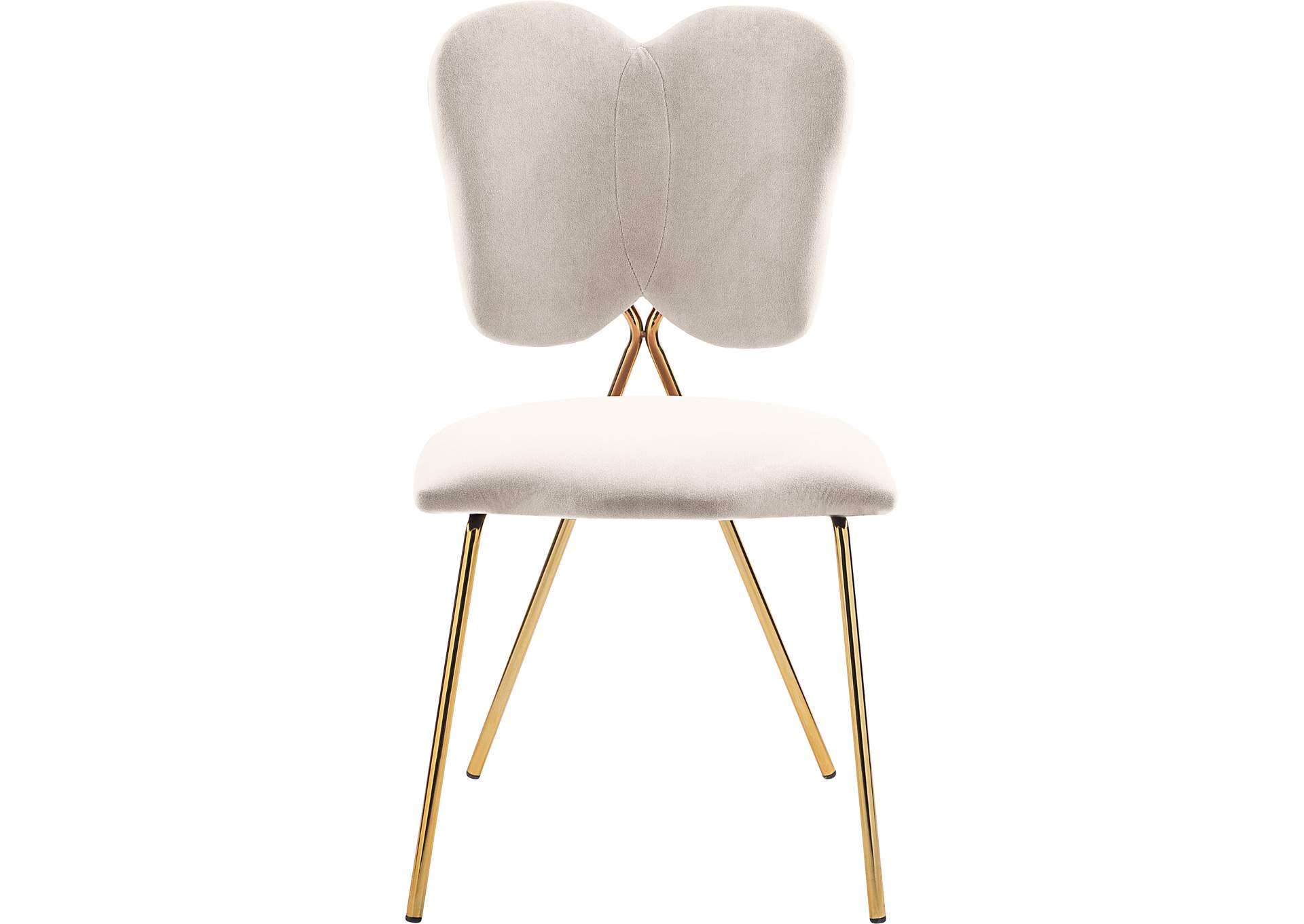 Angel Cream Velvet Dining Chair Set of 2,Meridian Furniture