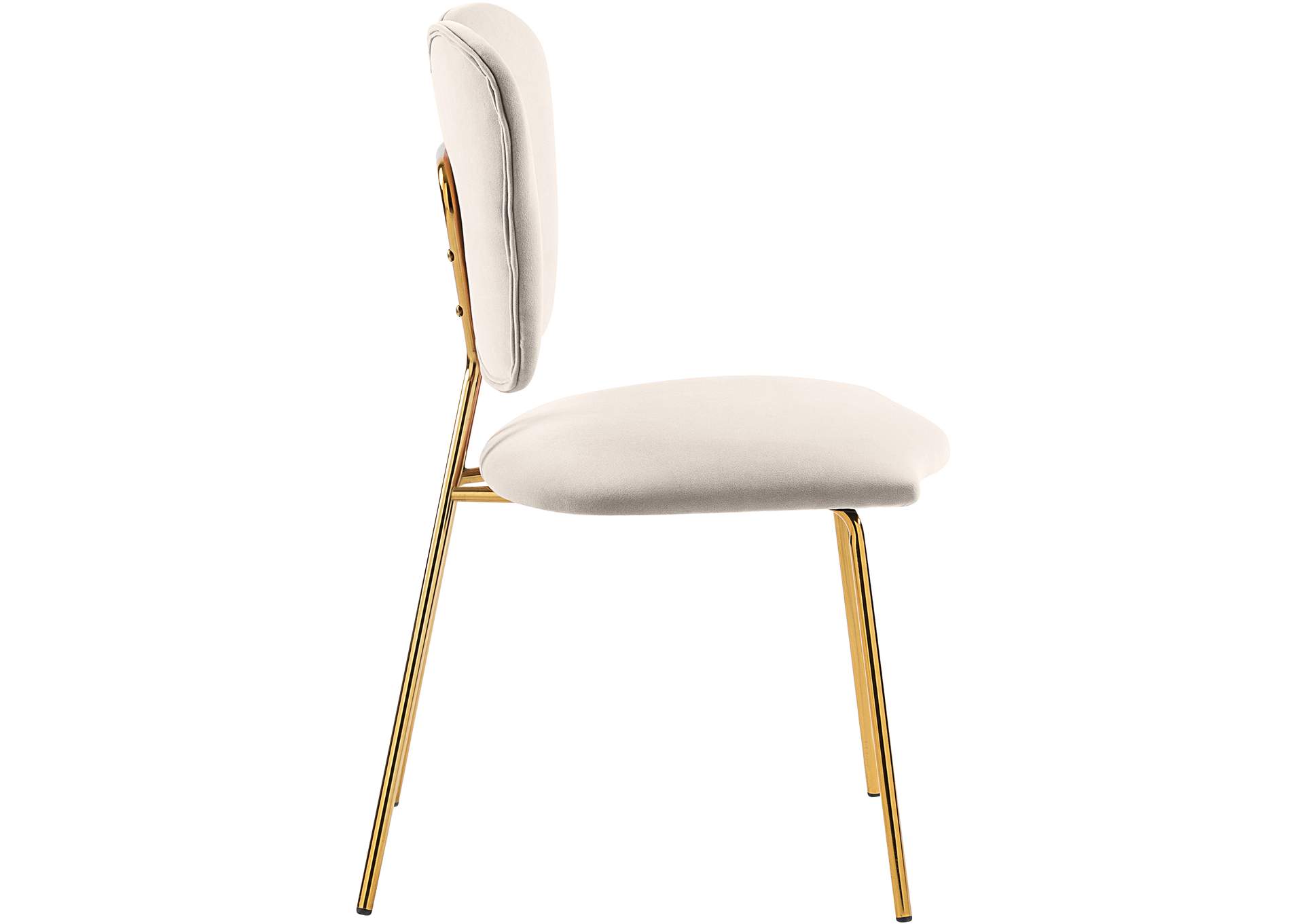 Angel Cream Velvet Dining Chair Set of 2,Meridian Furniture