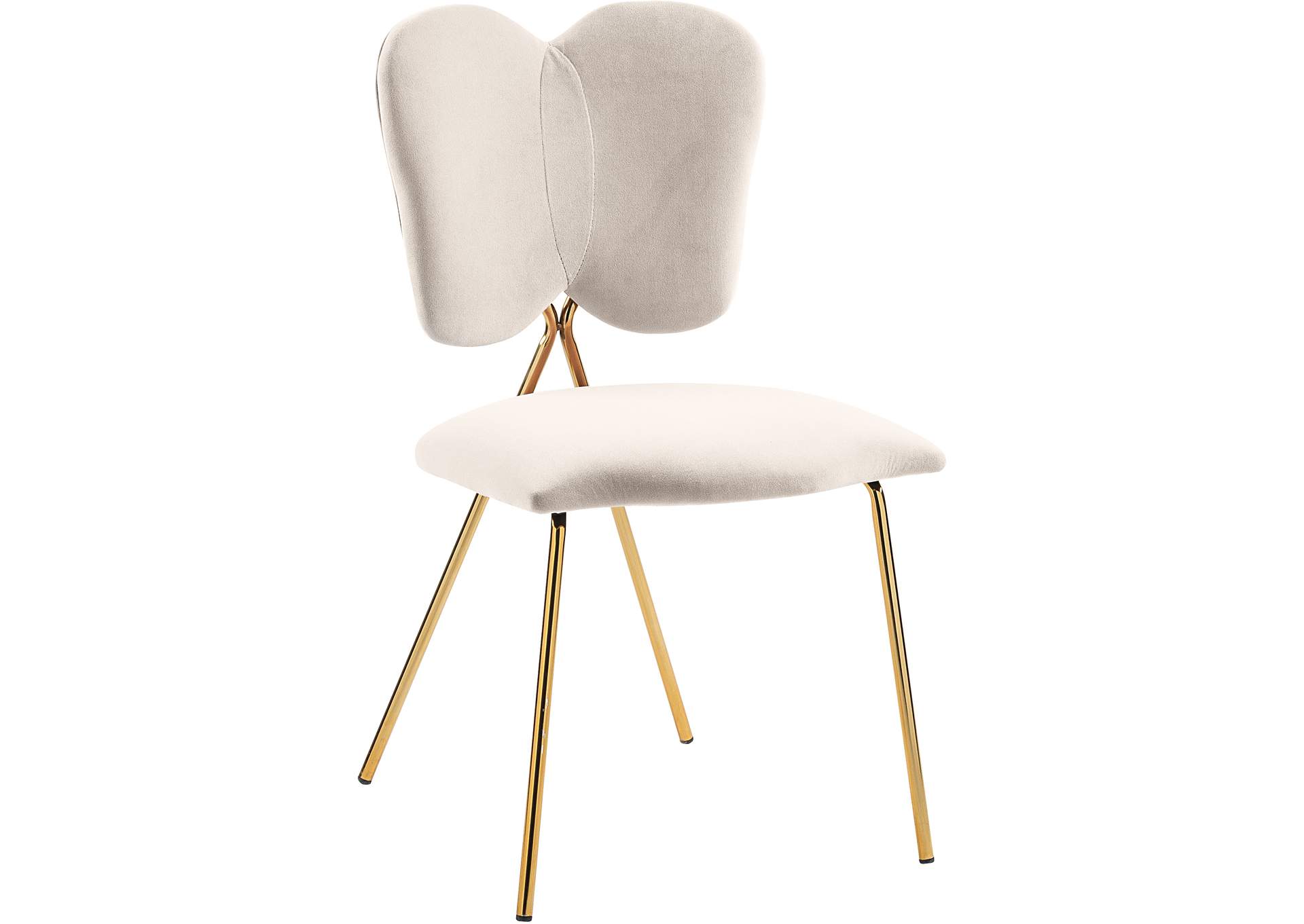 Angel Cream Velvet Dining Chair Set of 2,Meridian Furniture