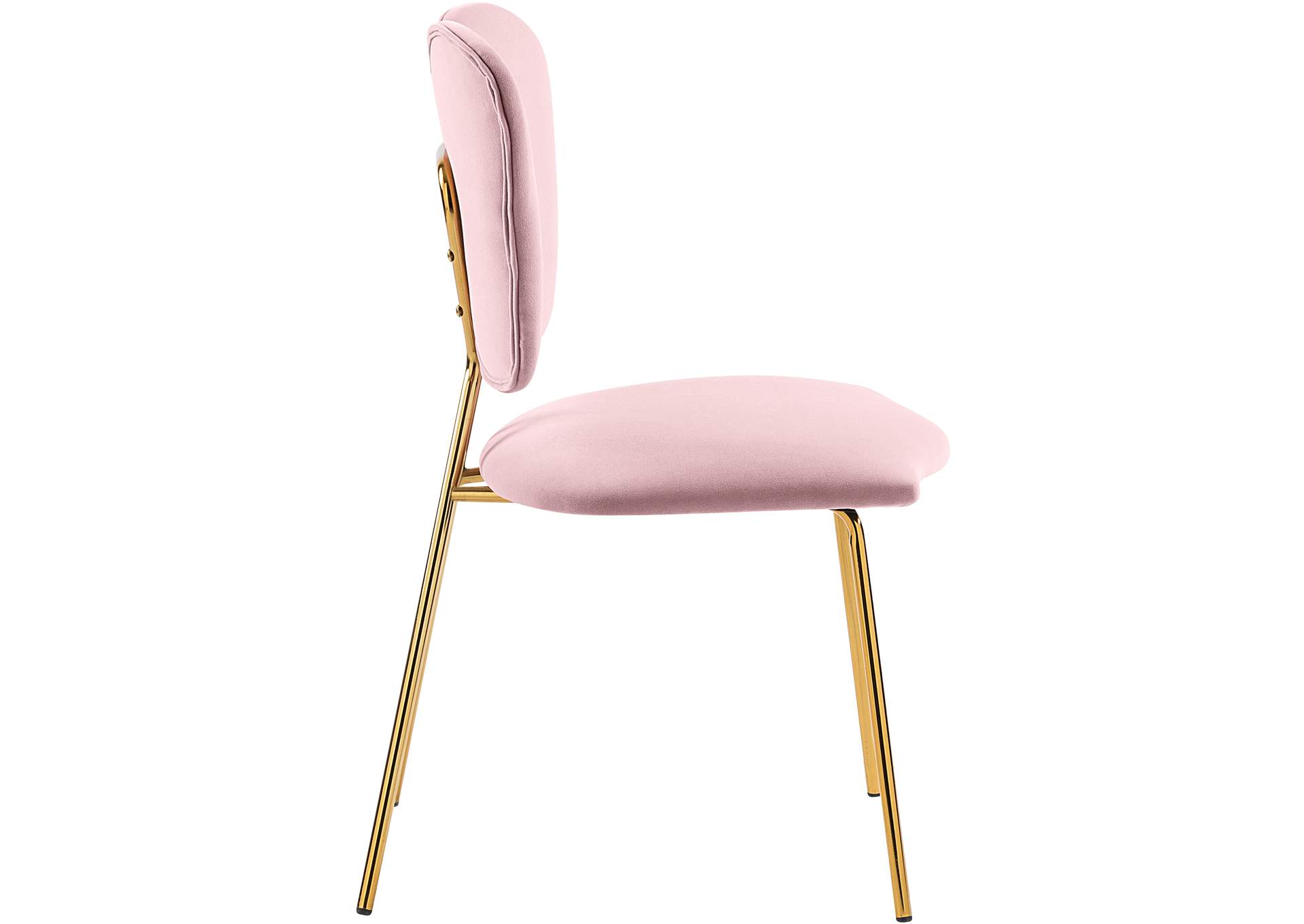 Angel Pink Velvet Dining Chair Set of 2,Meridian Furniture