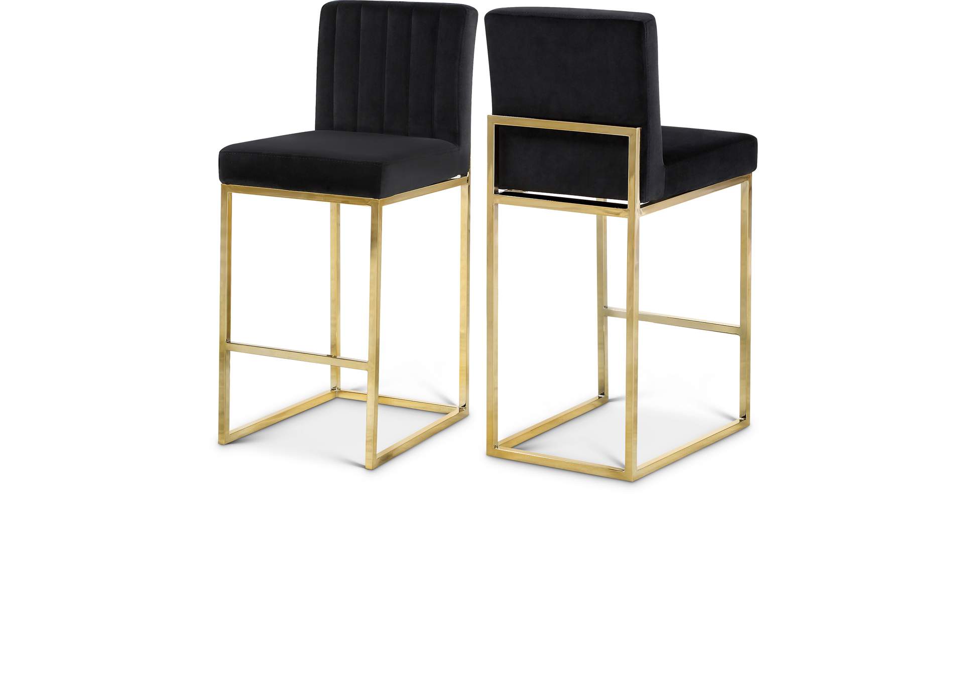 Giselle Black Velvet Stool,Meridian Furniture