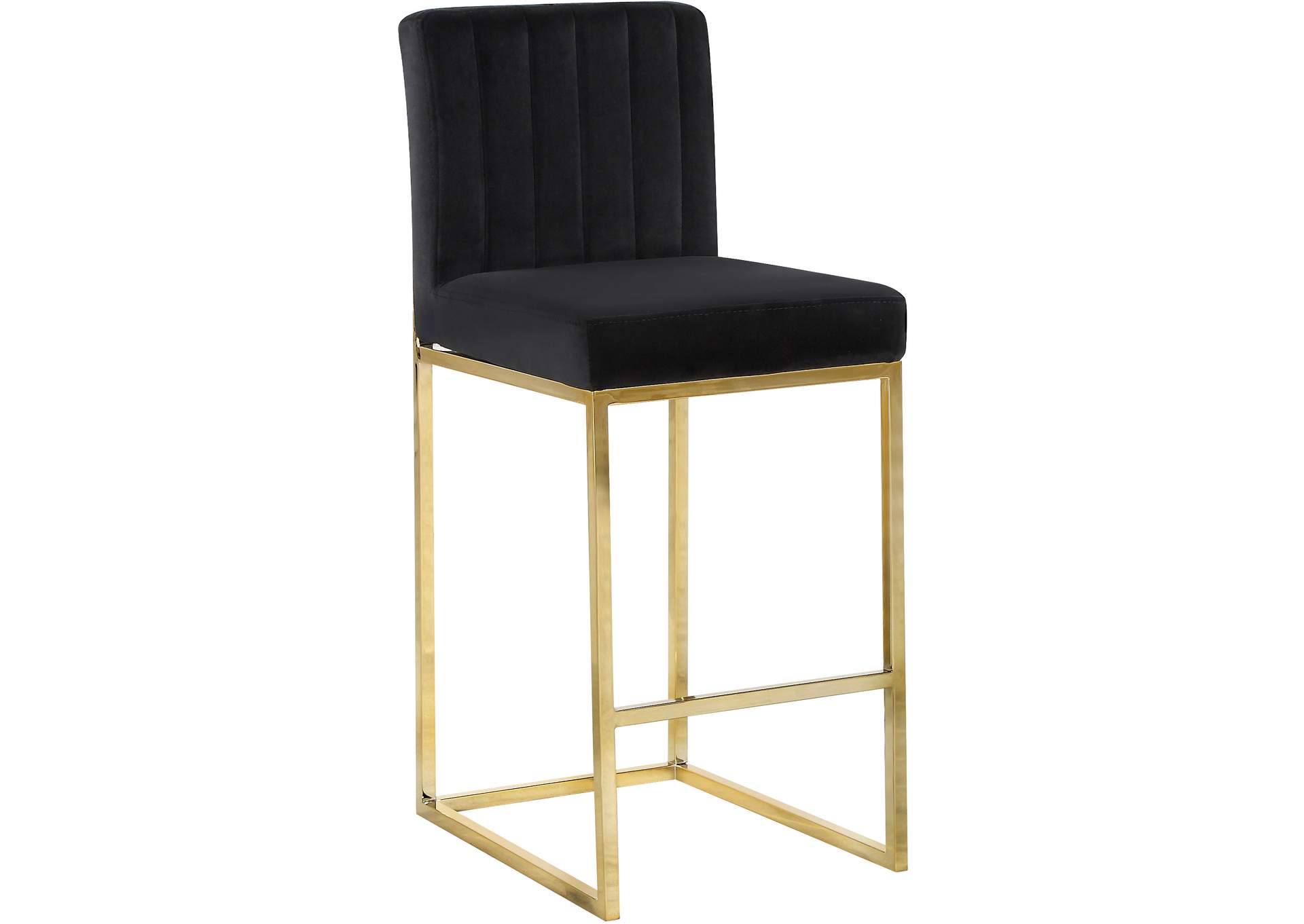 Giselle Black Velvet Stool,Meridian Furniture