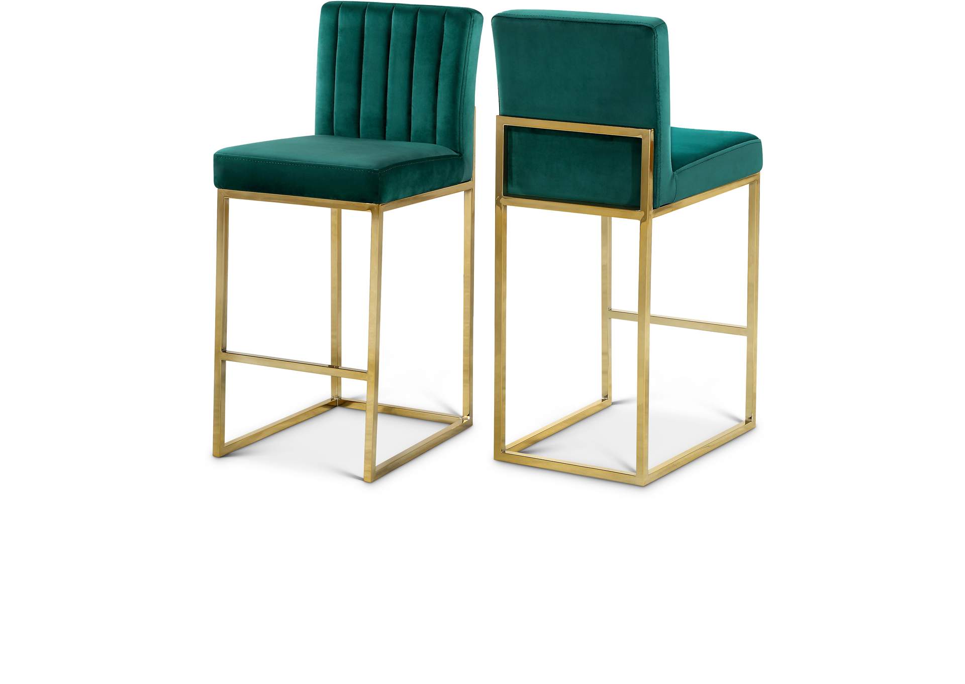 Giselle Green Velvet Stool,Meridian Furniture