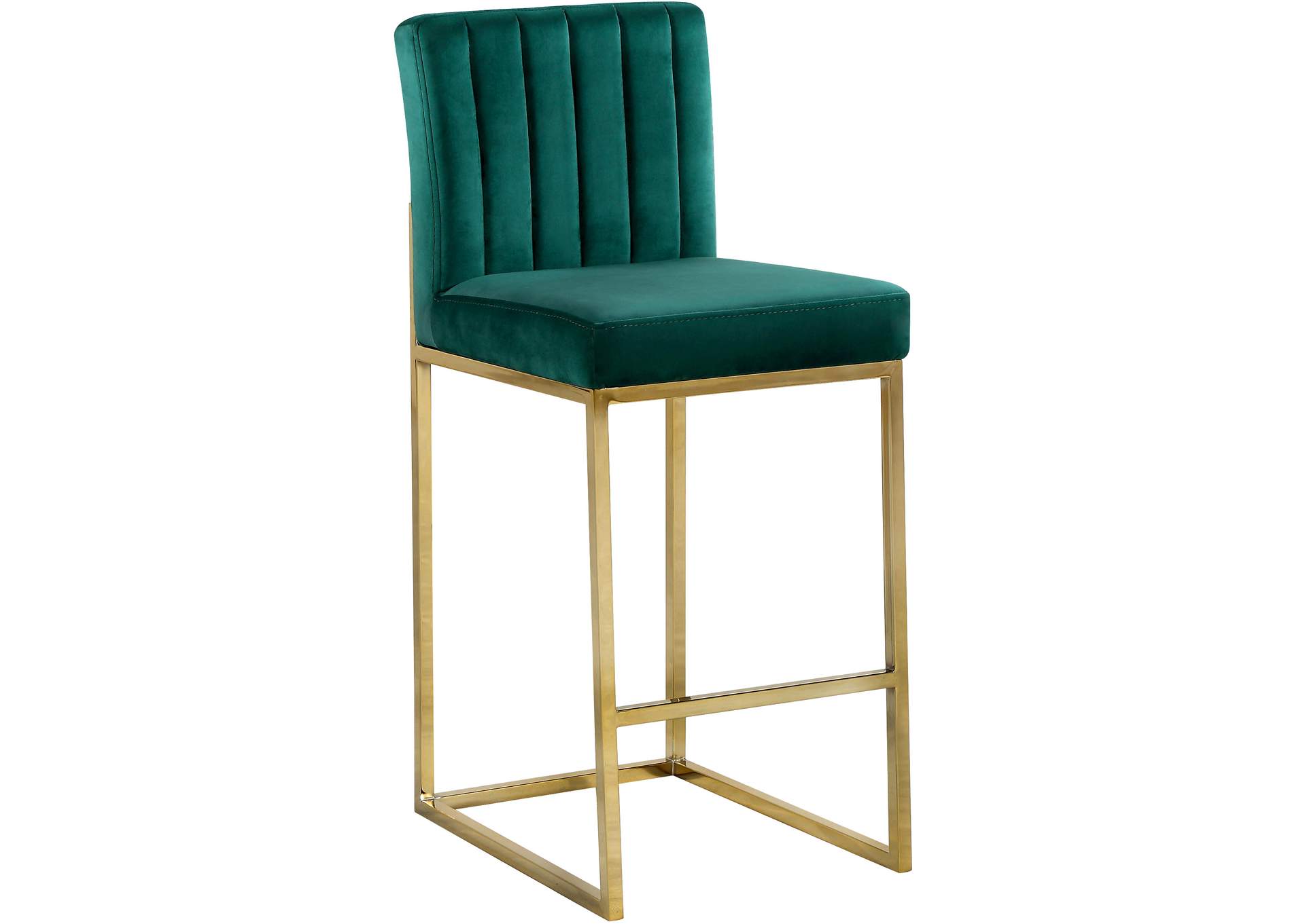 Giselle Green Velvet Stool,Meridian Furniture