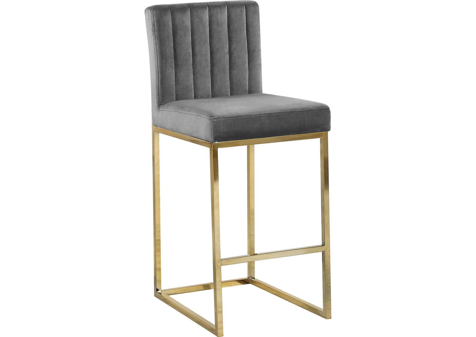 Giselle Grey Velvet Stool,Meridian Furniture