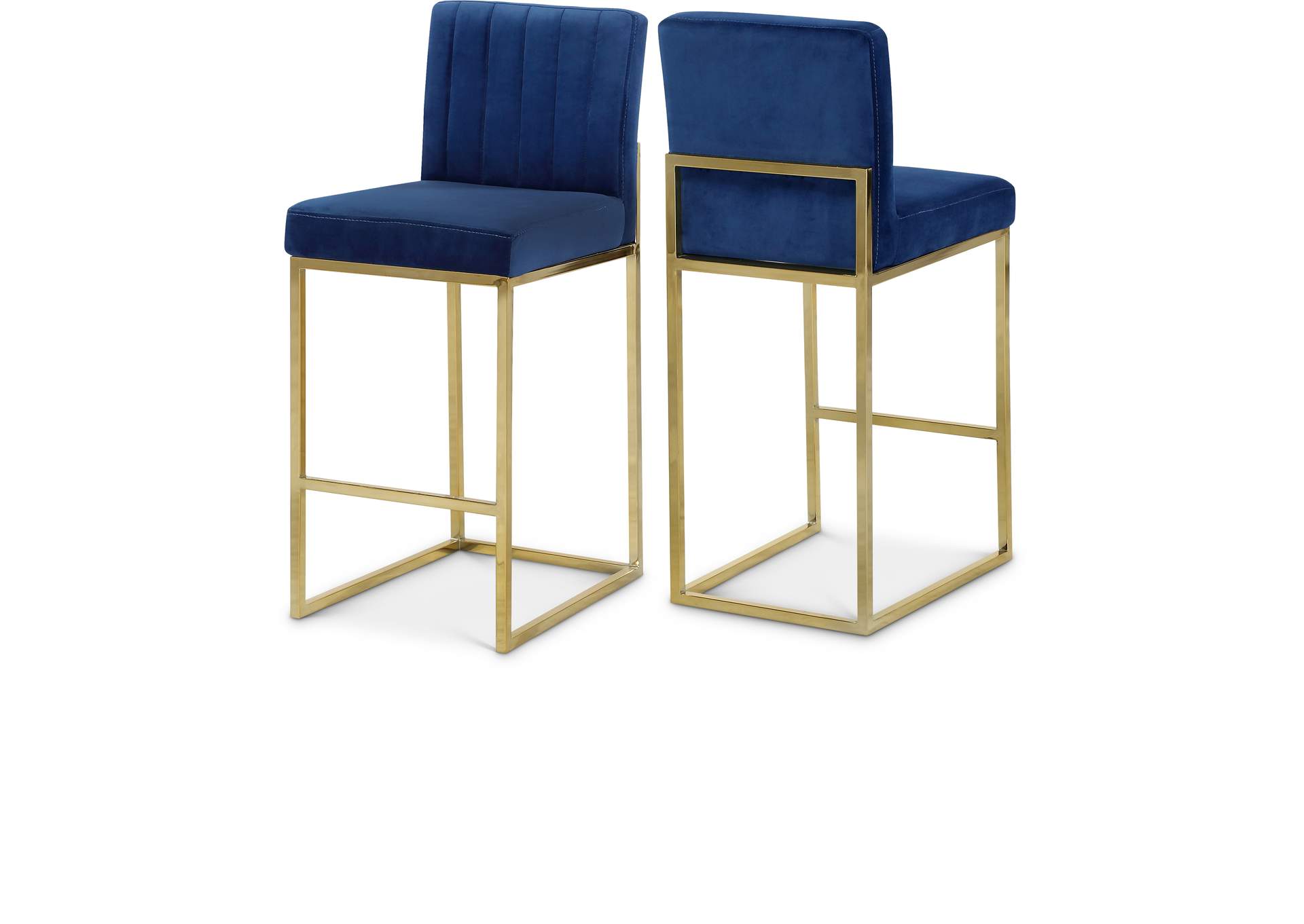 Giselle Navy Velvet Stool,Meridian Furniture