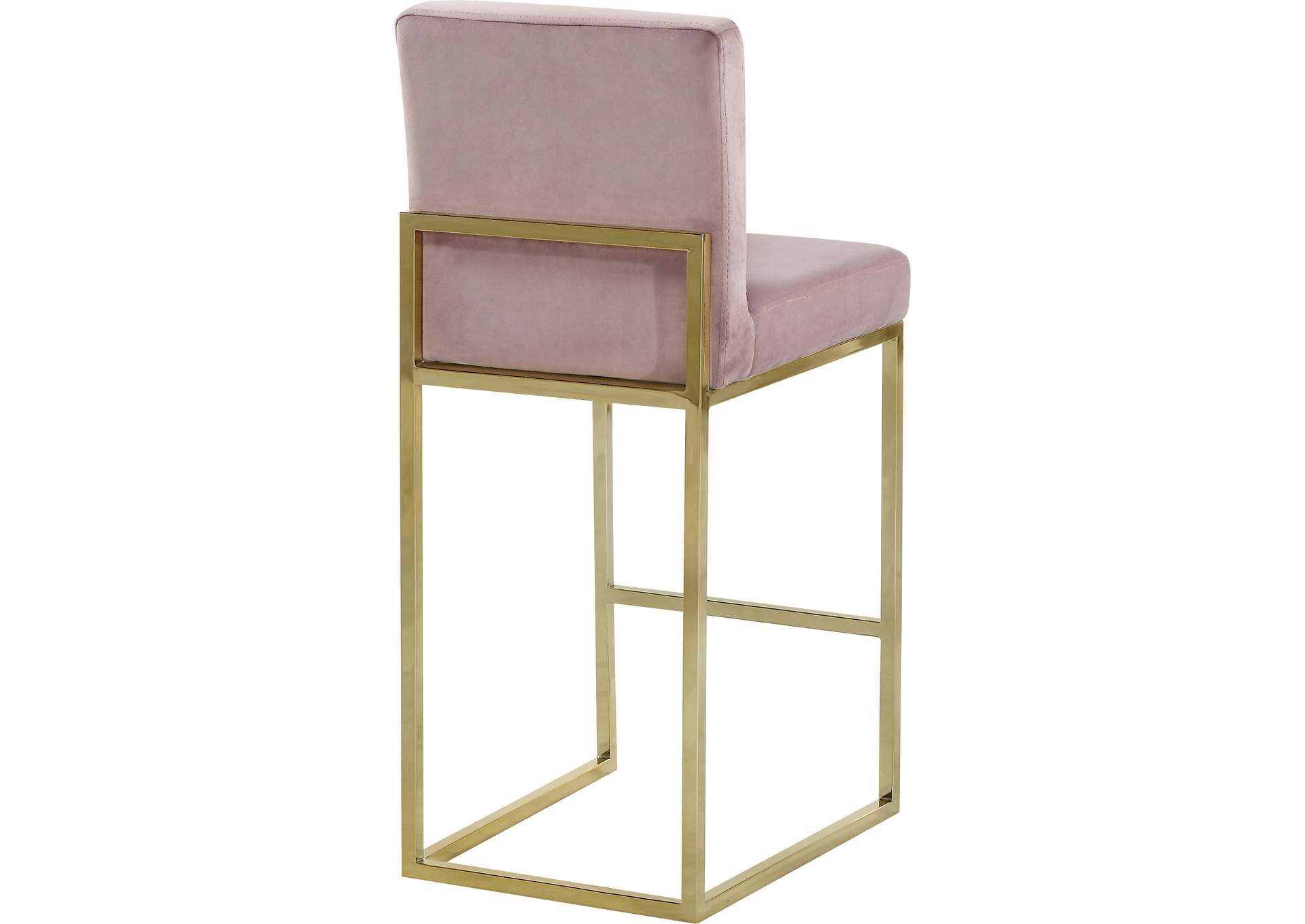 Giselle Pink Velvet Stool,Meridian Furniture