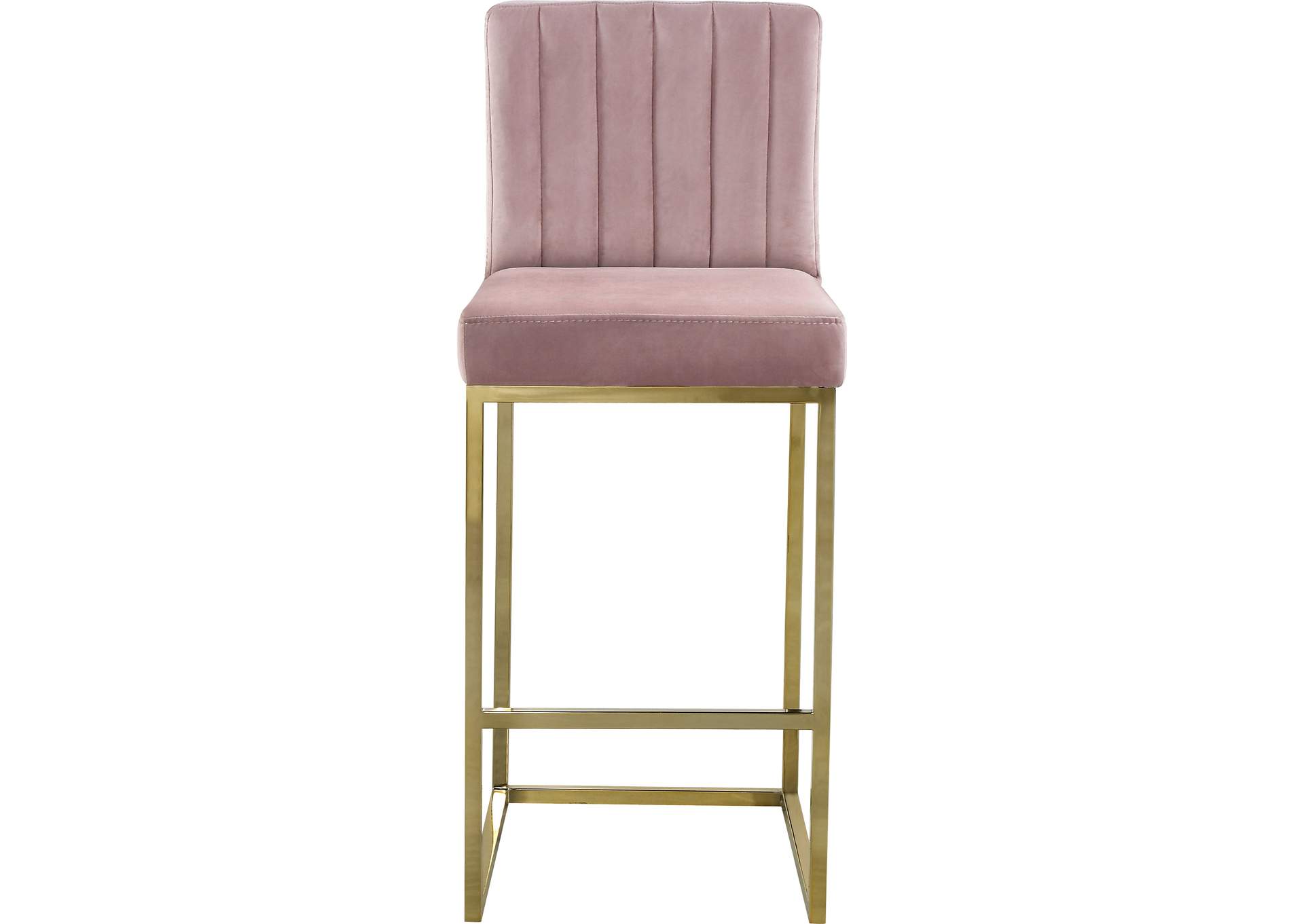 Giselle Pink Velvet Stool,Meridian Furniture