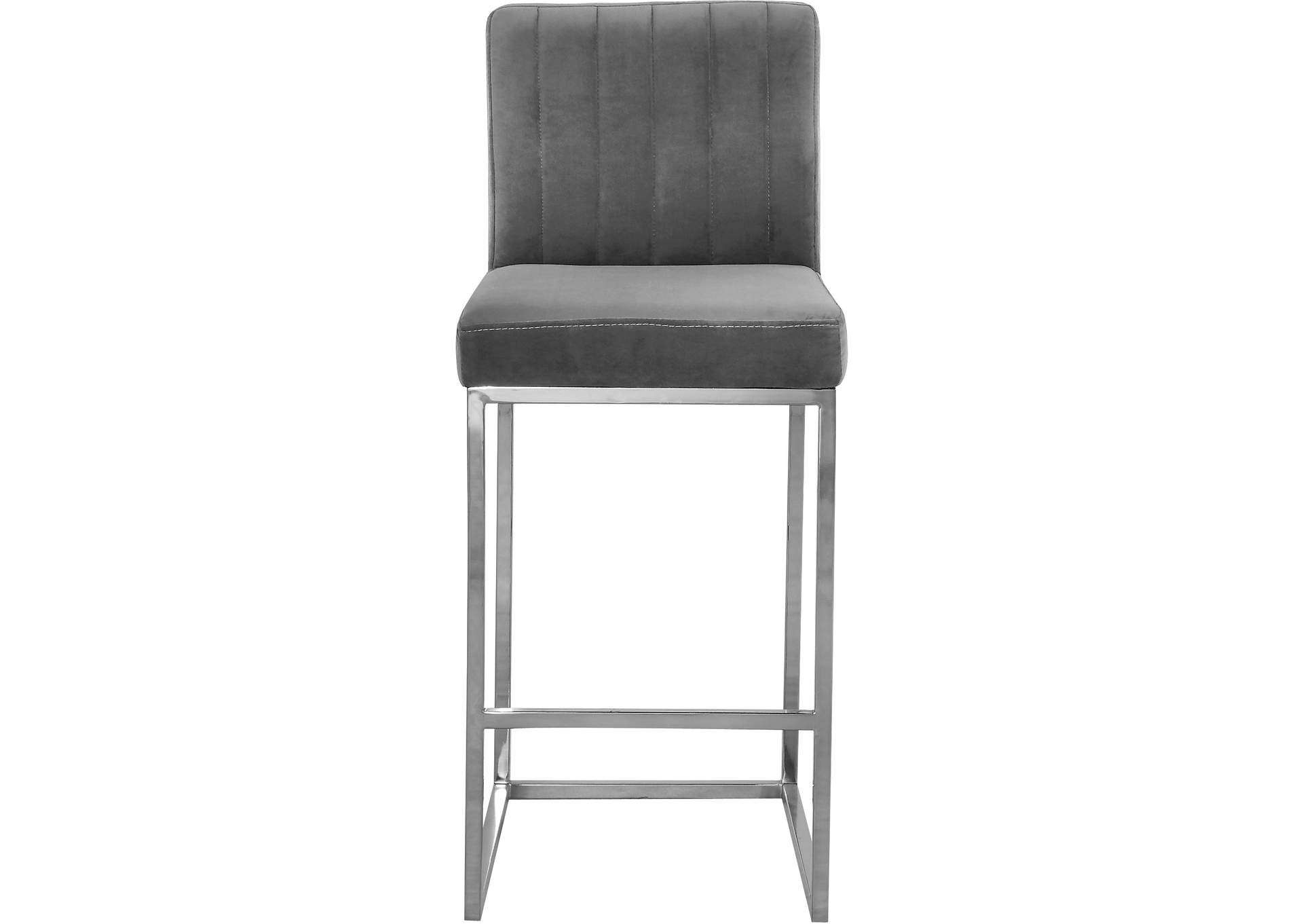 Giselle Grey Velvet Stool,Meridian Furniture