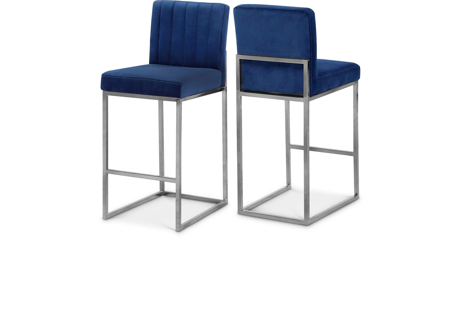 Giselle Navy Velvet Stool,Meridian Furniture