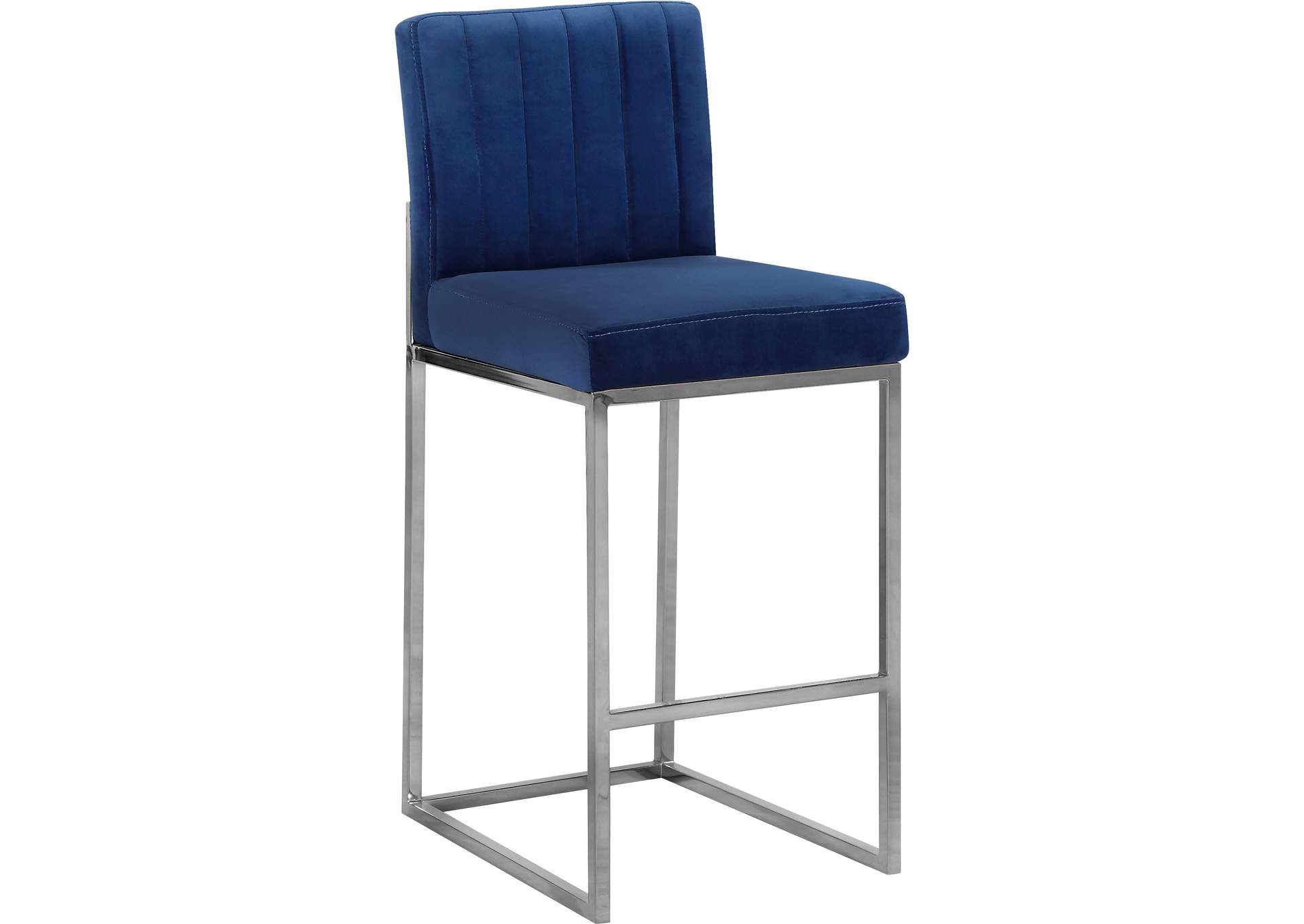 Giselle Navy Velvet Stool,Meridian Furniture