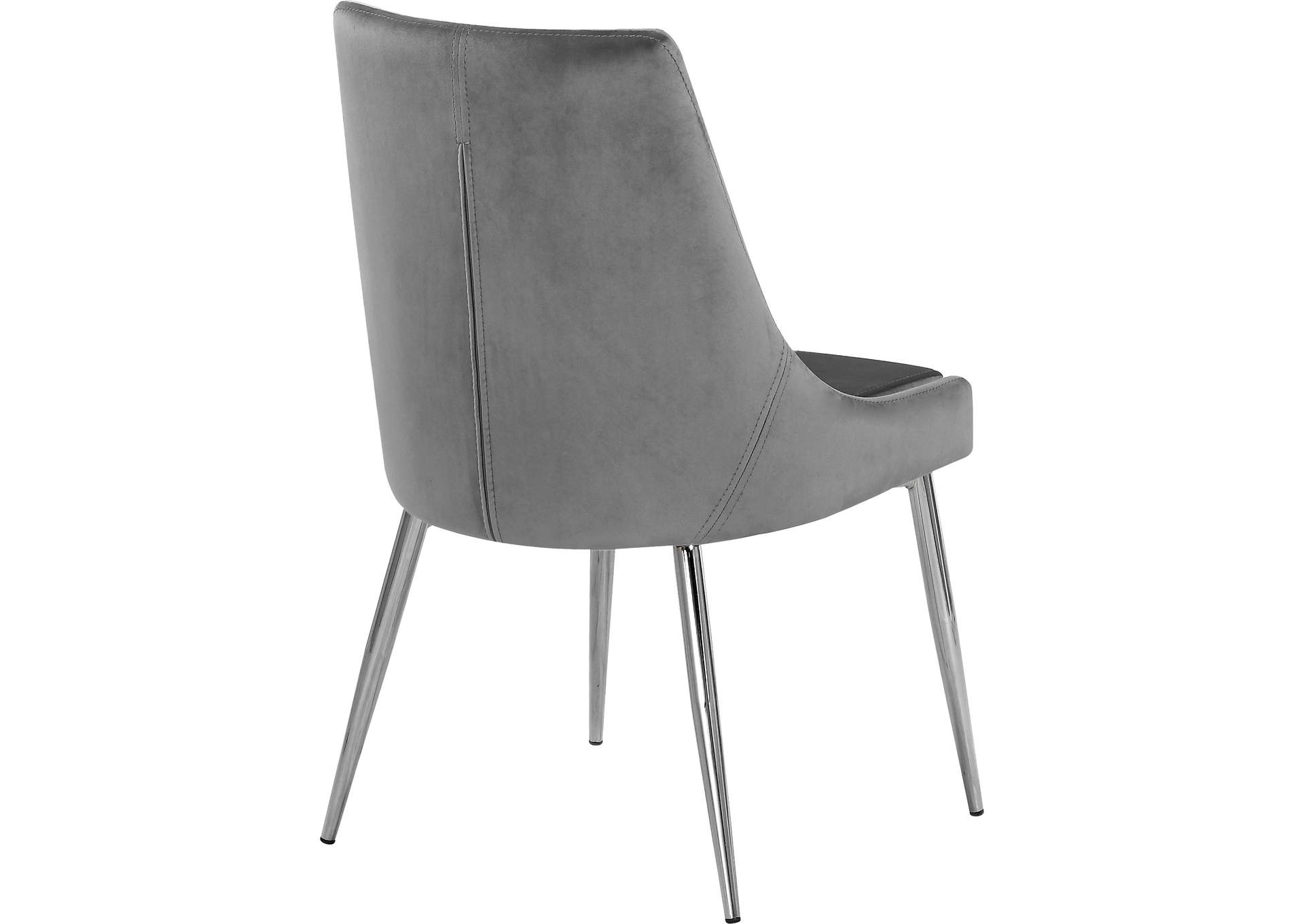 Karina Grey Velvet Dining Chair Set of 2,Meridian Furniture