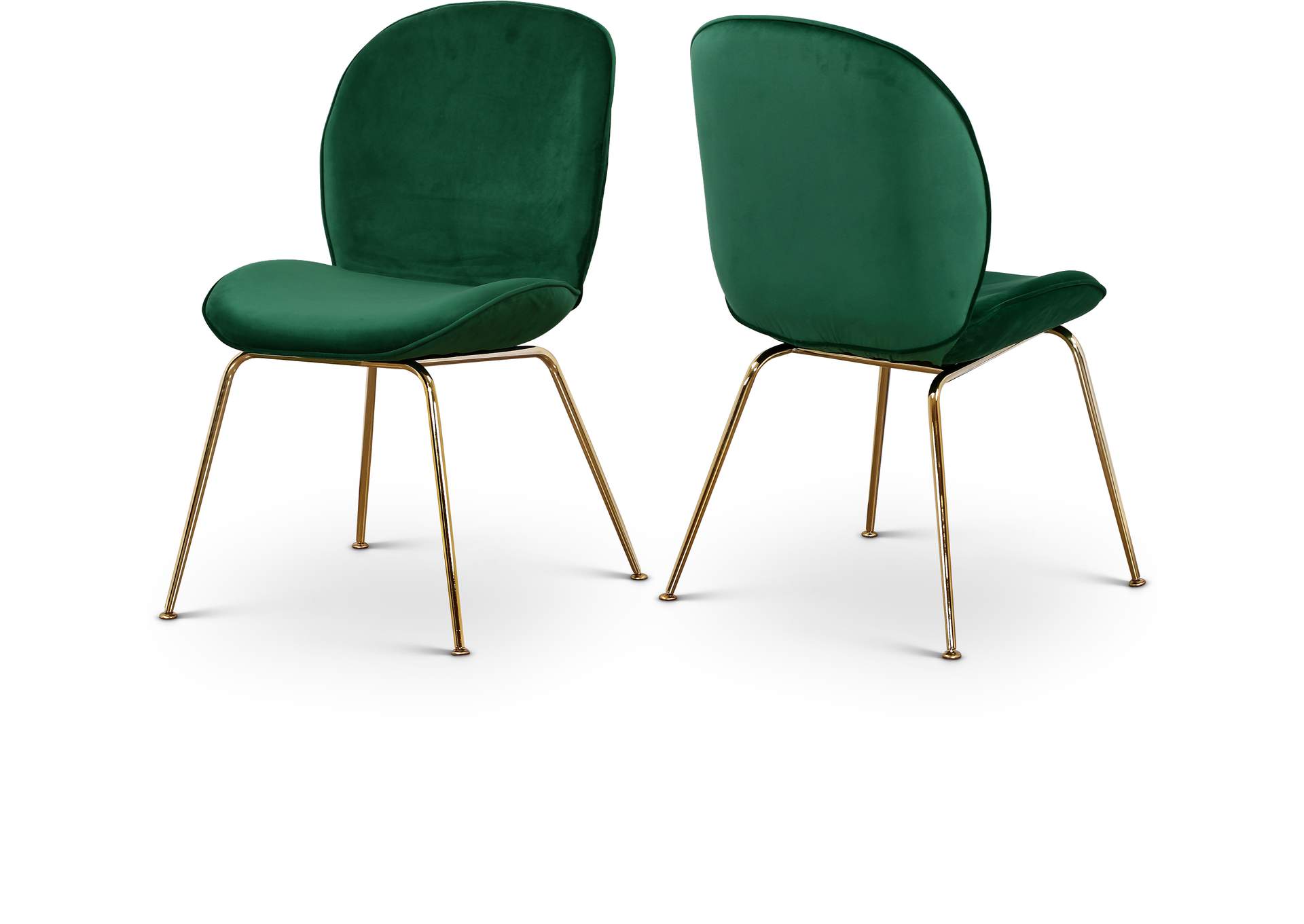 Paris Green Velvet Dining Chair Set of 2,Meridian Furniture