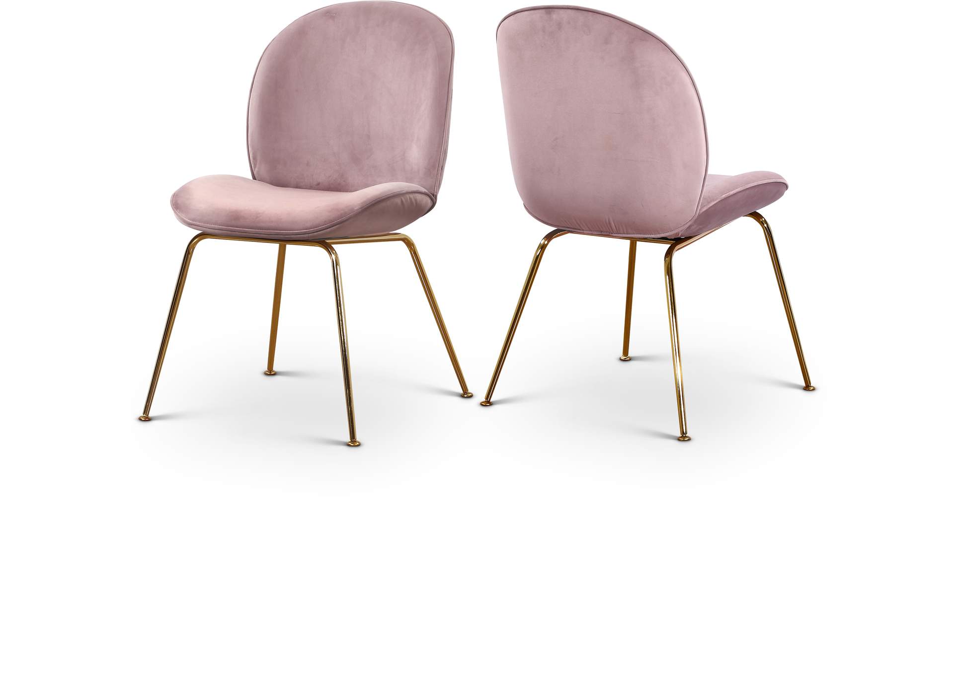 Paris Pink Velvet Dining Chair Set of 2,Meridian Furniture