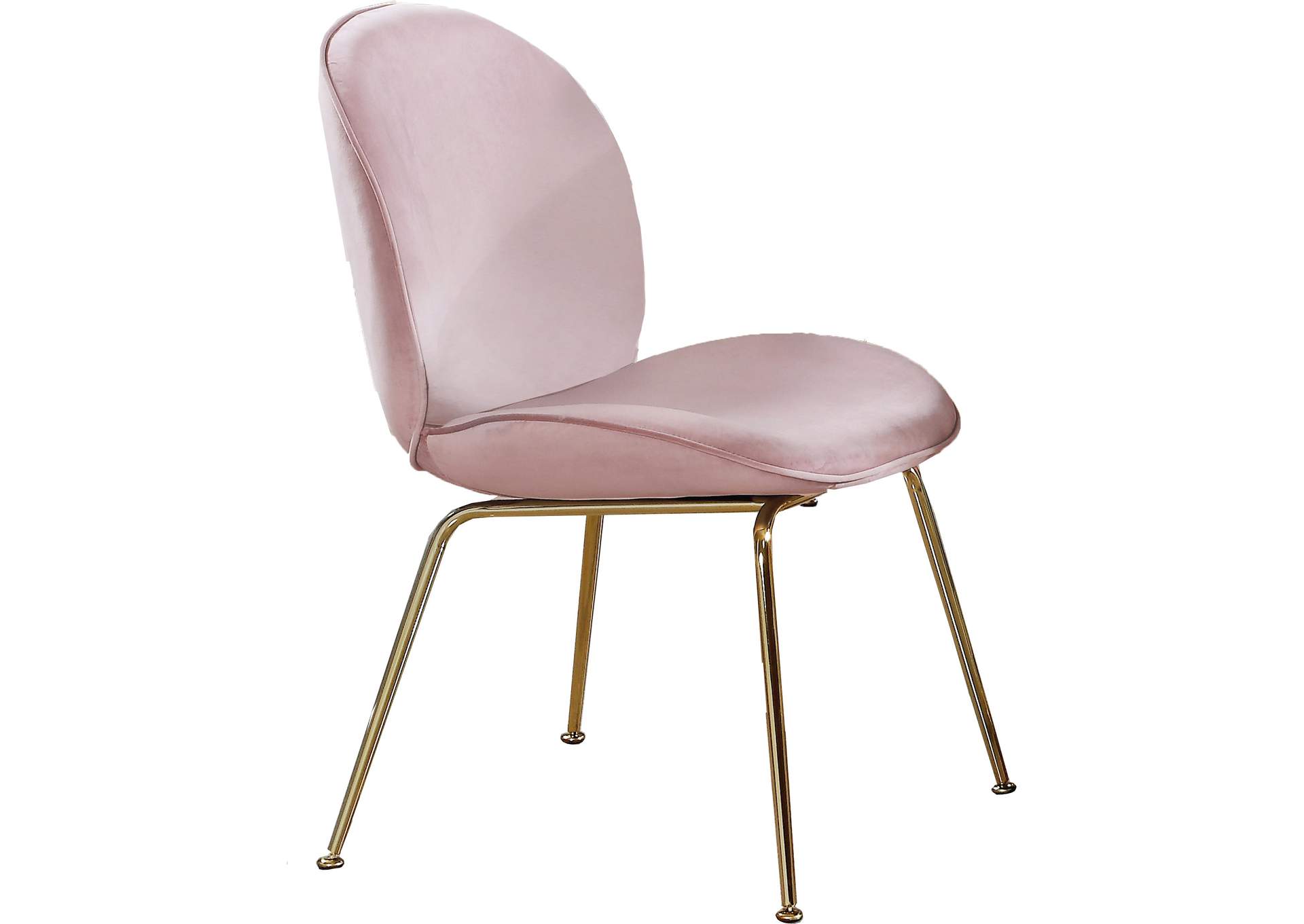 Paris Pink Velvet Dining Chair Set of 2,Meridian Furniture