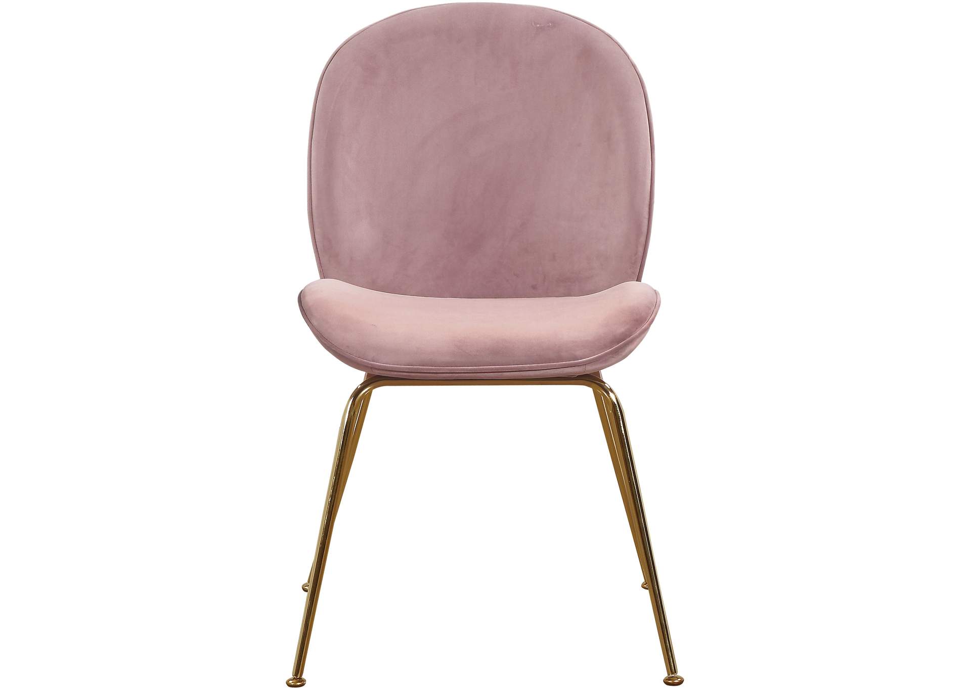 Paris Pink Velvet Dining Chair Set of 2,Meridian Furniture