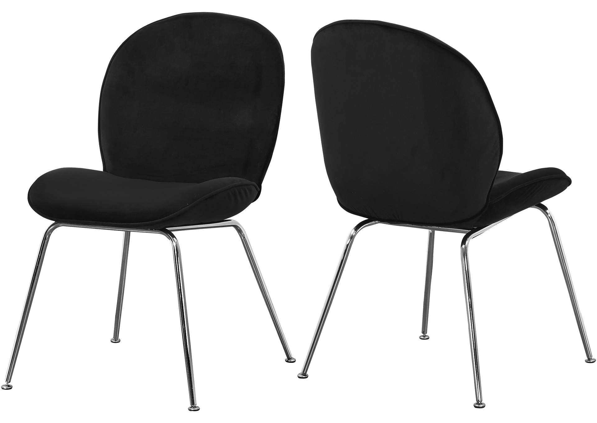 Paris Black Velvet Dining Chair,Meridian Furniture