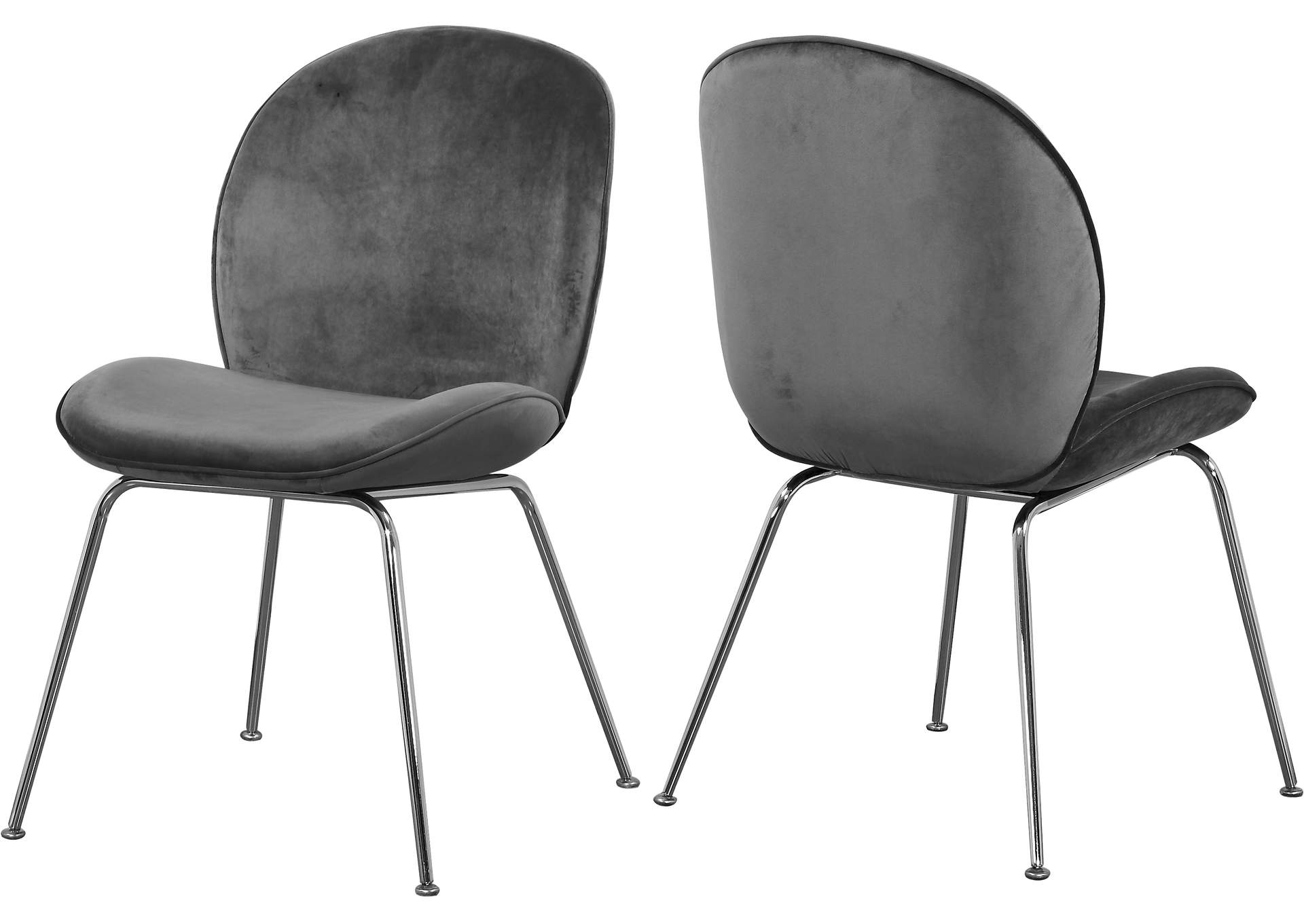 Paris Grey Velvet Dining Chair,Meridian Furniture