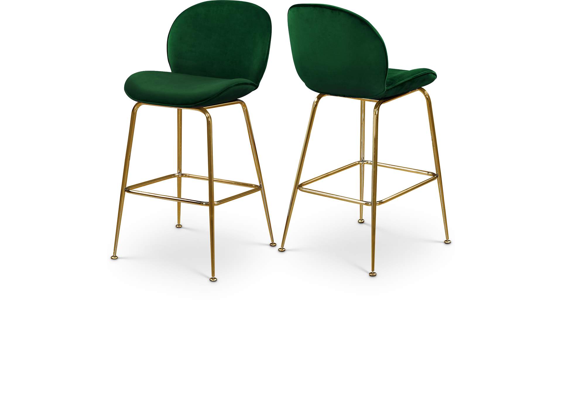 Paris Green Velvet Stool Set of 2,Meridian Furniture