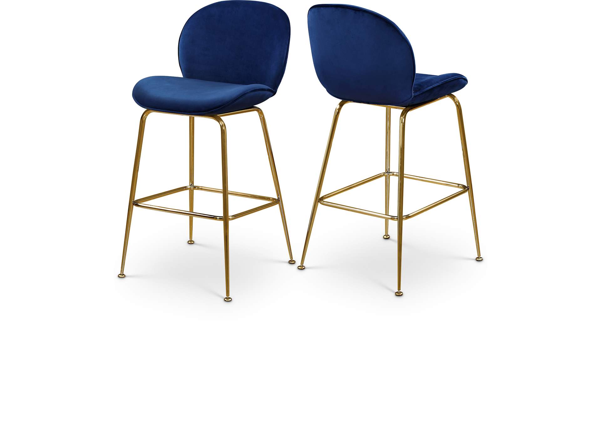 Paris Navy Velvet Stool Set of 2,Meridian Furniture