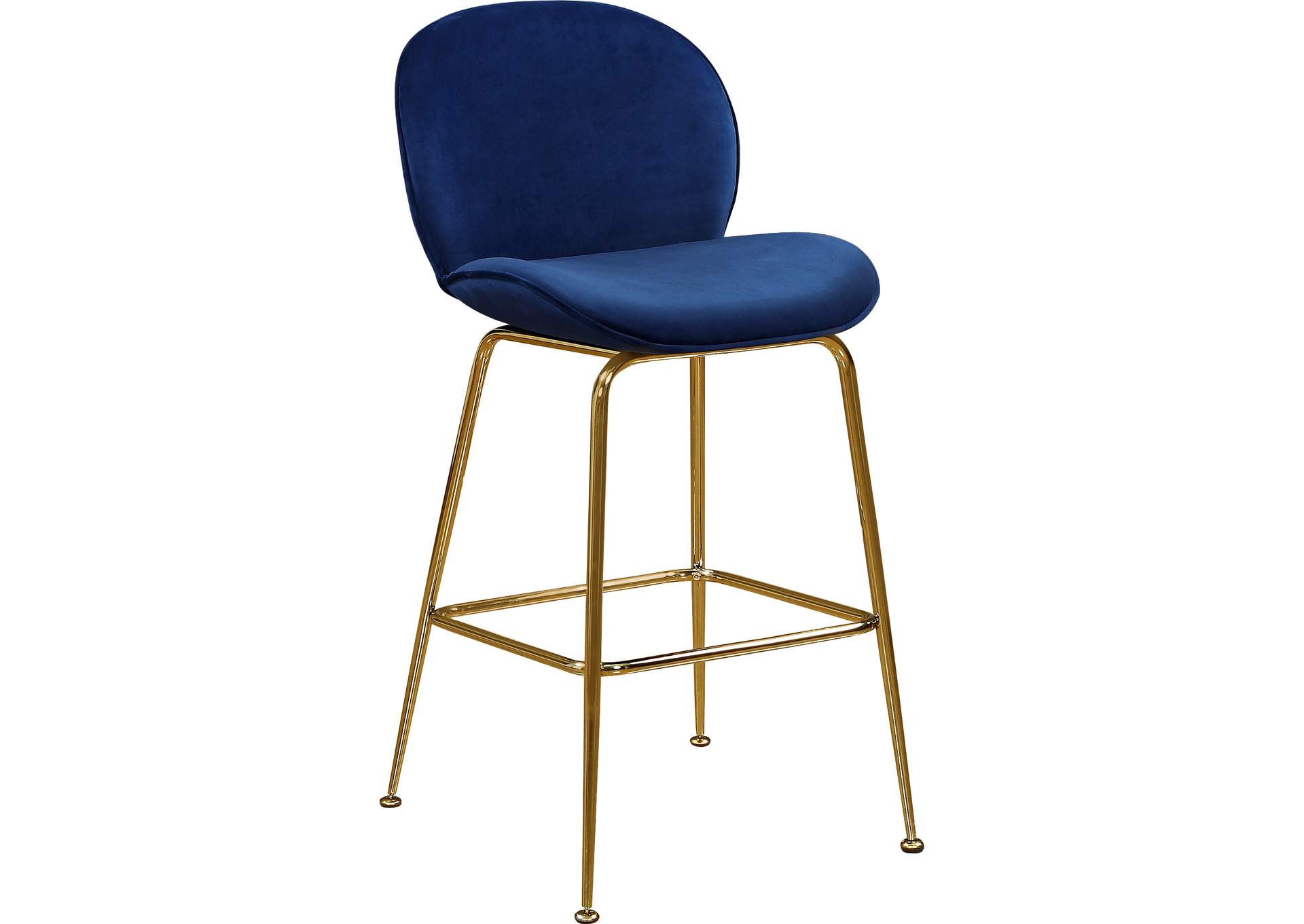 Paris Navy Velvet Stool Set of 2,Meridian Furniture